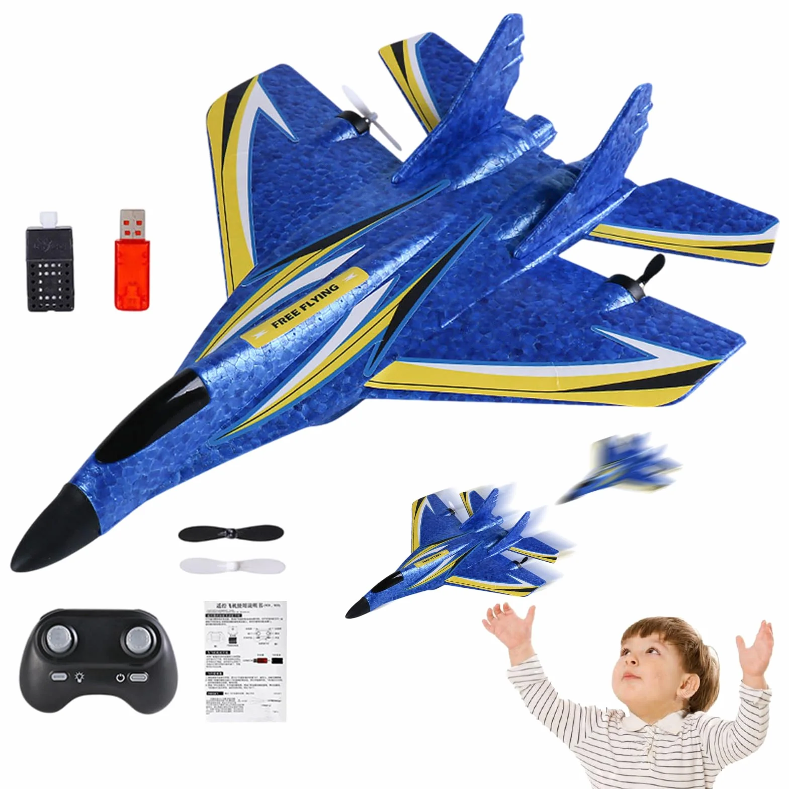 Avión Teledirigido: Alcance de 150 M, Avión RC, Fácil de Pilotar | Aviones de Caza Duraderos Listos para Volar (RTF), Aviones RC para Regalos al Aire Libre para Niños y Niñas, Adultos y Niños