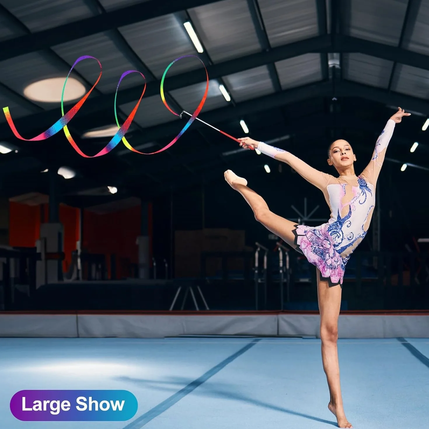 Cintas de Baile Gimnasia Rítmica 2m con Palo Giratorio, 3 Piezas para Niños Entrenamiento