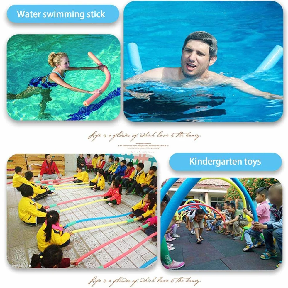Cryfokt 2 Piezas de Espuma para Fideos de Piscina, Fideos de Espuma Huecos de 59 Pulgadas con 2 Conectores, Tubo de de Arcoíris Grande, Suave y Duradero para Natación,