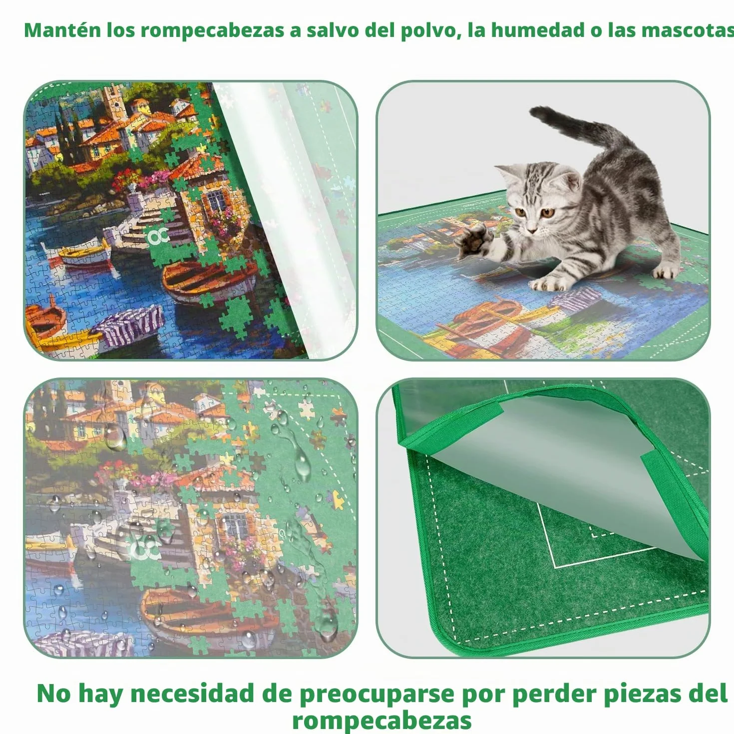 MOZOOSON Tablero de Rompecabezas 1000 Piezas Portátil con 6 Bandejas de Clasificación 32x22in