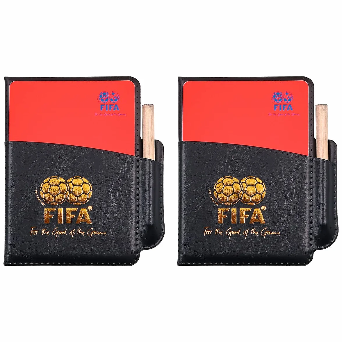 Juego de Tarjetas de Árbitro Deportivo de Fútbol - Tarjeta Roja PCV y Amarilla con Bolígrafo