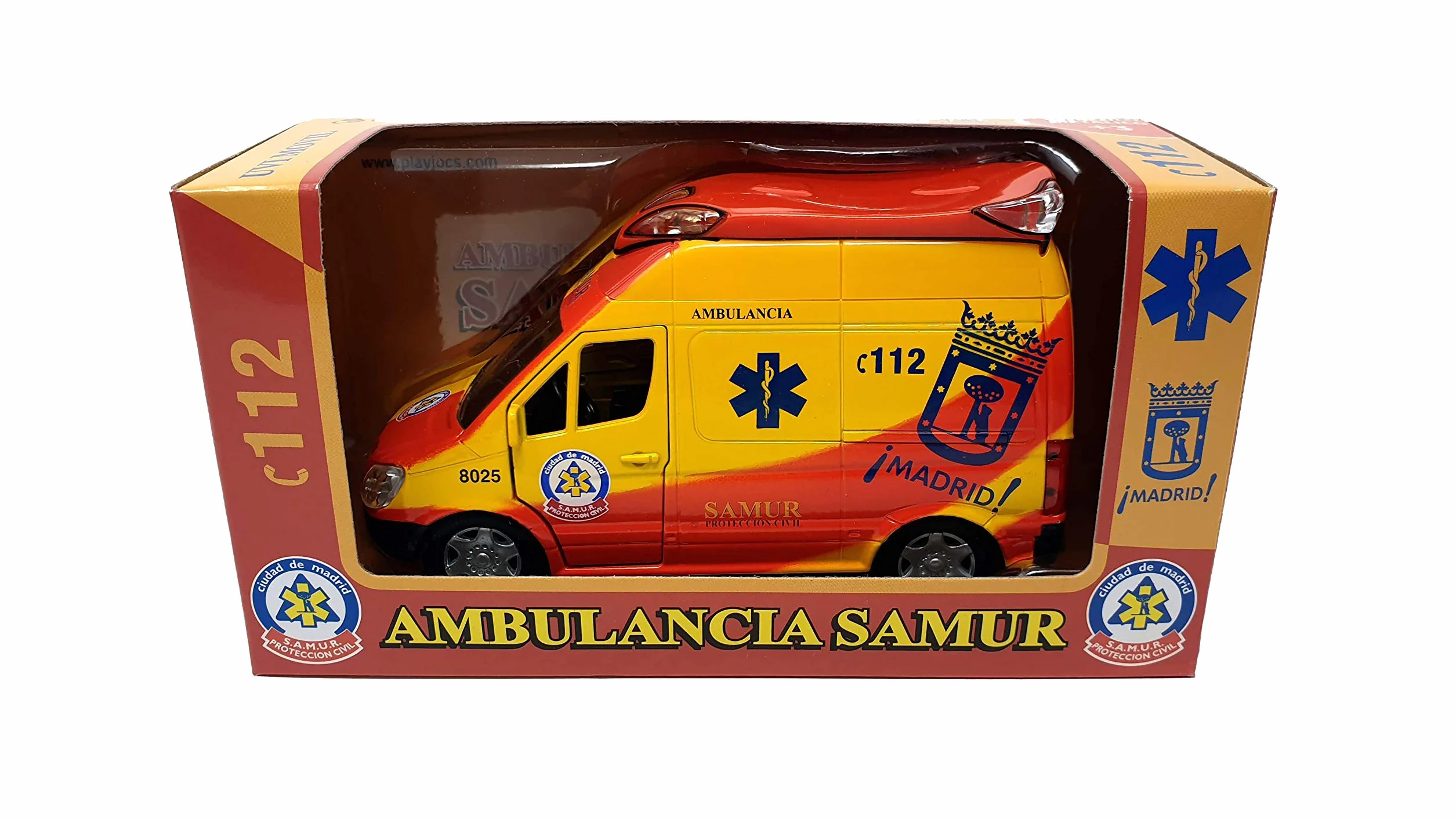 PLAYJOCS GT-8035 Ambulancia SAMUR Coche para niños y Juguetes.