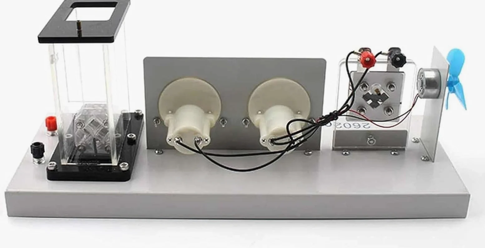 VERIMP Celda De Combustible De Hidrógeno Y Electrolizador, Celda De Combustible De Hidrógeno Reversible Y Electrolizador Experimento De Física Y Electricidad Kit De Generador De Oxígeno De Hidrógeno
