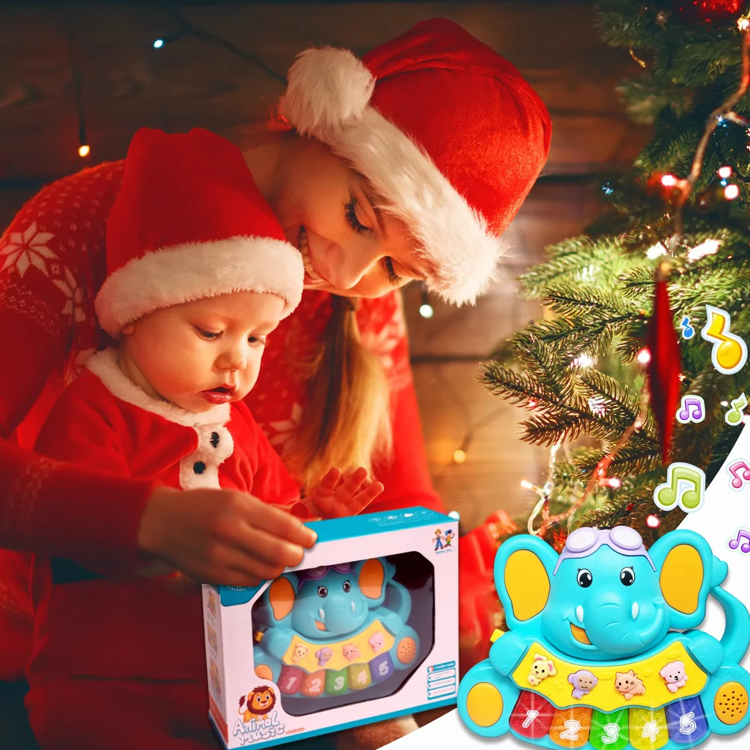 Piano Juguetes para Niños 1 Año Teclado para Piano Luces Músical Juguetes Bebés 6-12-18 Meses Cumpleaños Regalos para Bebés 1 2 Años Niños Niñas