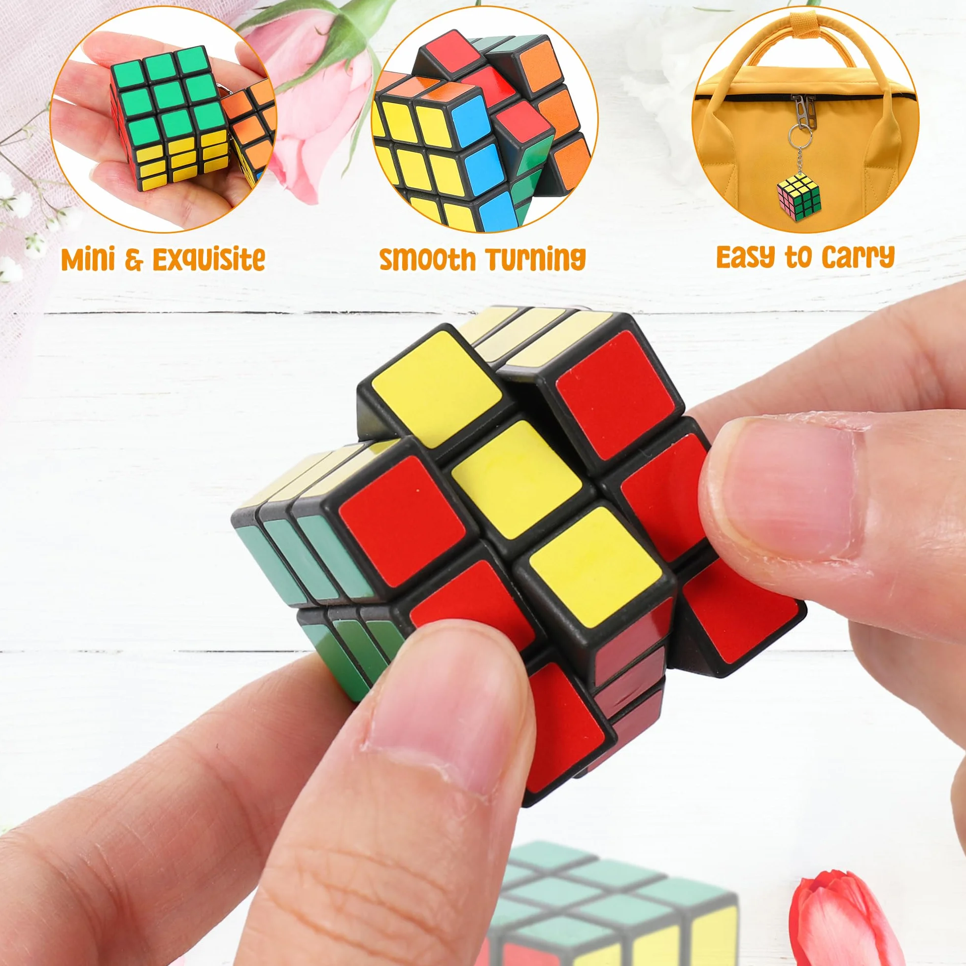 Fentar 20uds Cubo Magico Regalos Cumpleaños Niños Colegio, Speed Cube Llaveros Infantiles, Mini Cubo Detalles Cumpleaños Niño, Pequeños Regalos para Rifa Premios Regalo de Fiesta