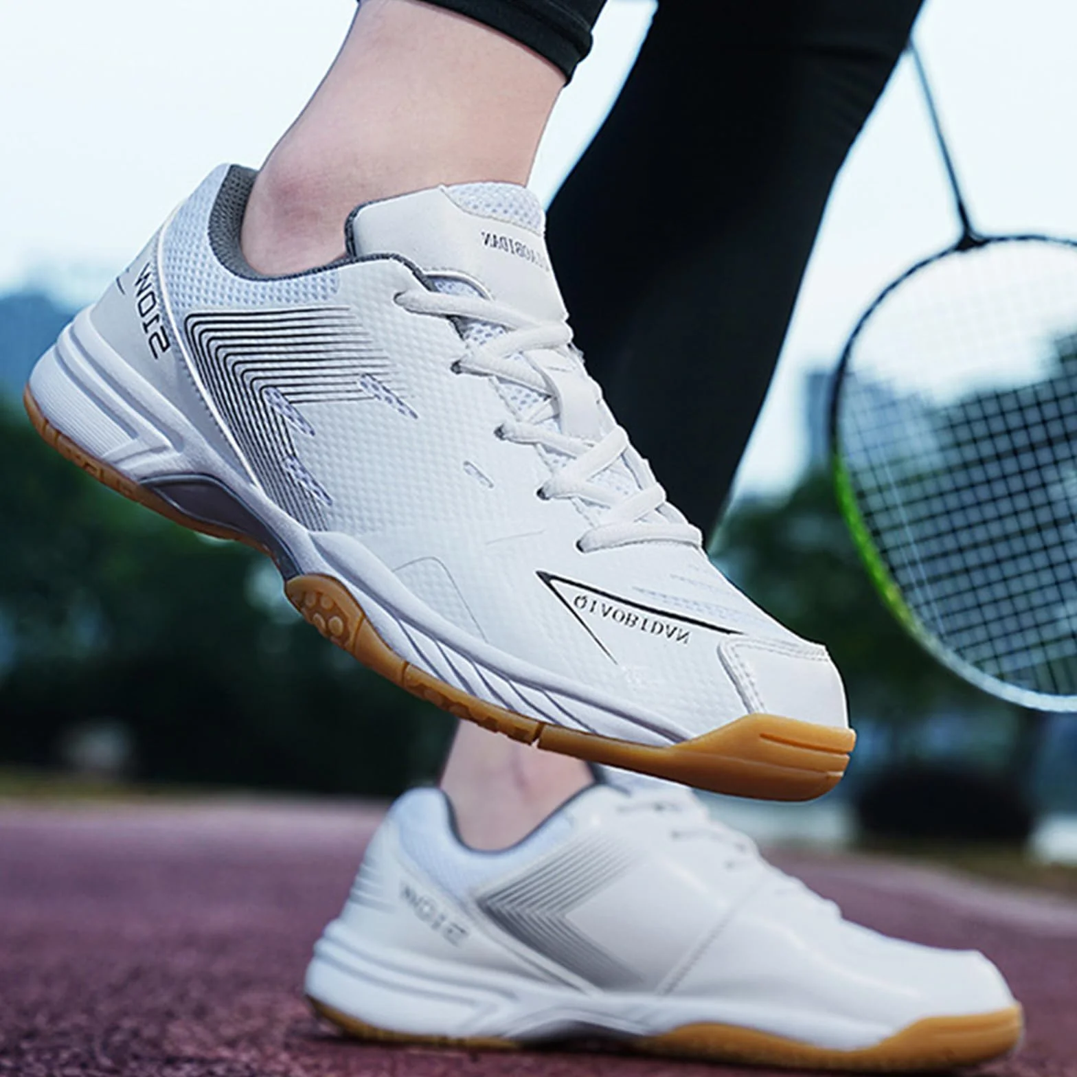 Zapatillas de Tenis de Mesa Hombre Antideslizantes Transpirables para Entrenamiento