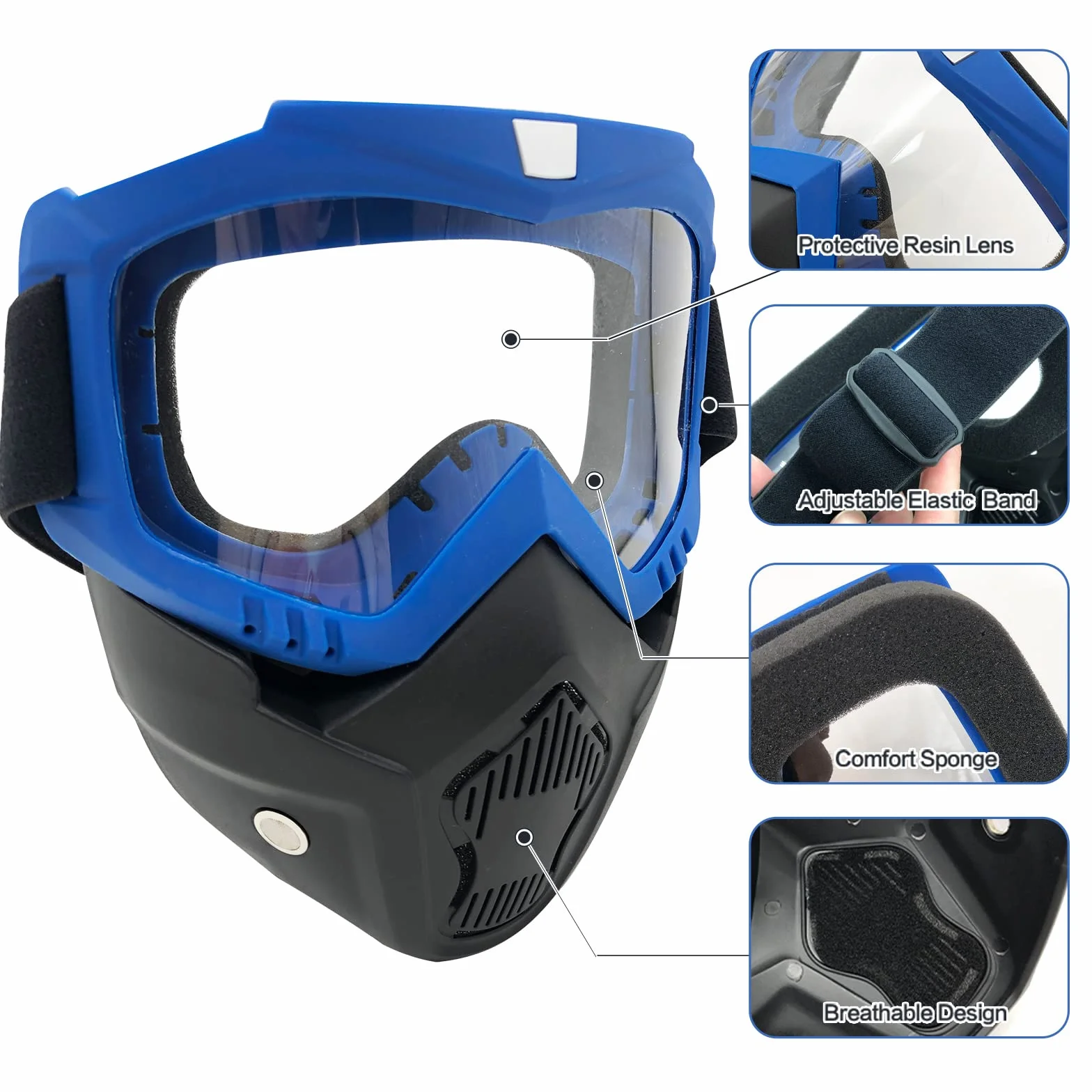 Paquete de 2 Máscaras Tácticas con Gafas Desmontables para Nerf Rival Apollo Zeus Khaos Atlas Artemis