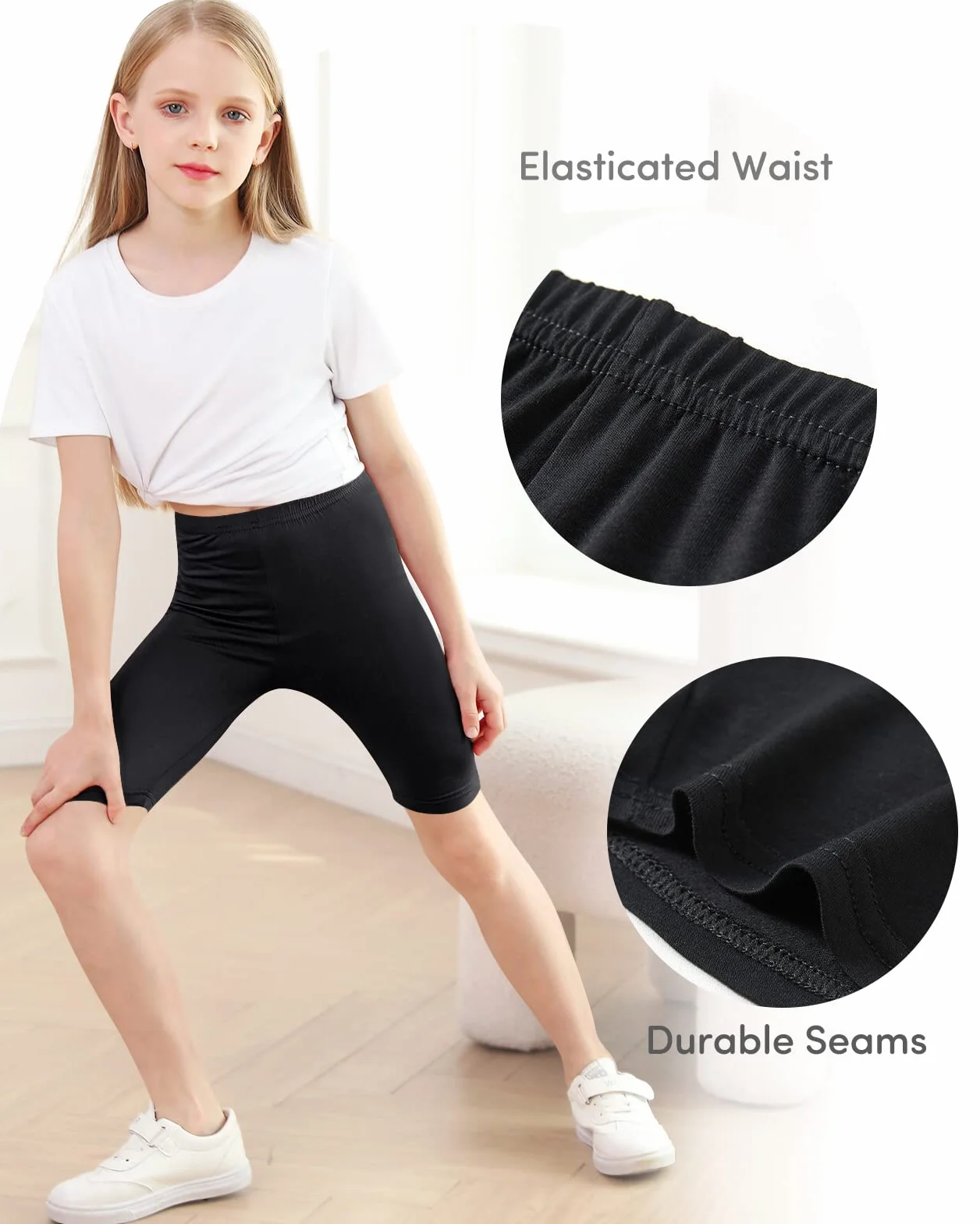 Adorel Mallas Corto Pantalon Shorts Deportiva Niña Pack 4