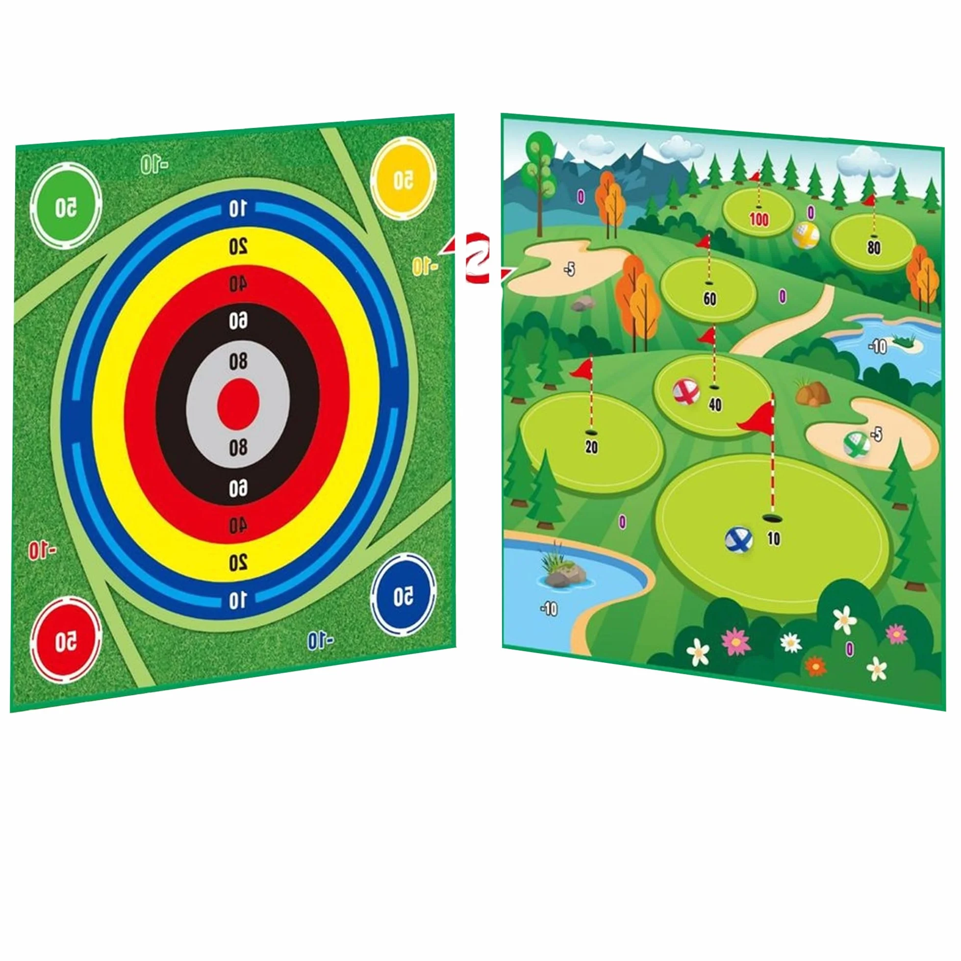 Juego De Juegos De golf, Almohadilla De Juego De Doble Cara, Almohadilla De Golf Con 20 Bolas Juegos De golfs En Interiores Para Adultos y Niños En Casa, Entusiastas Del Golfs