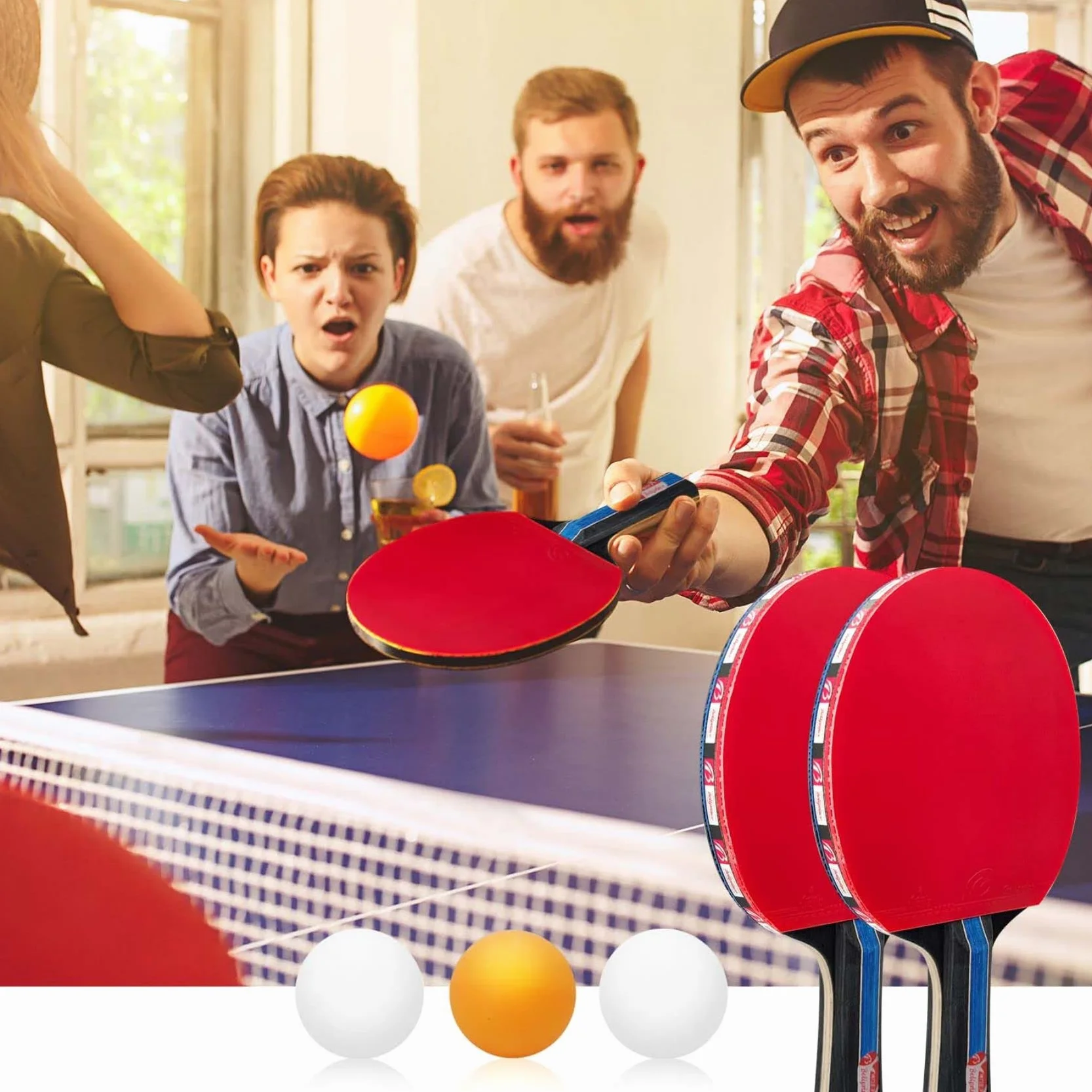 Raquetas Ping Pong Set con Palas, Pelotas y Bolsa