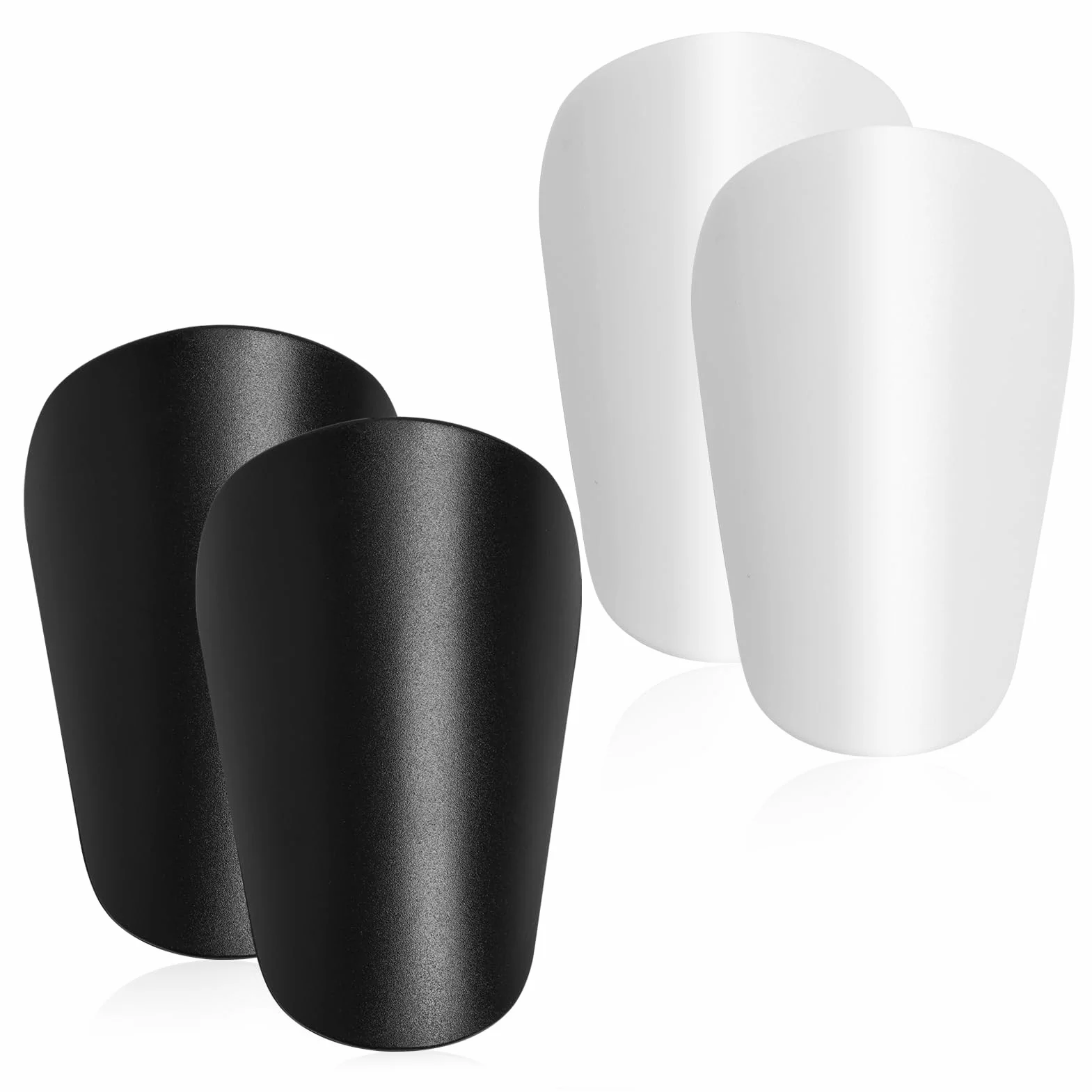 Mini Espinilleras de Fútbol para Niños y Adultos, Ligeras, Blanco y Negro, 4 Piezas