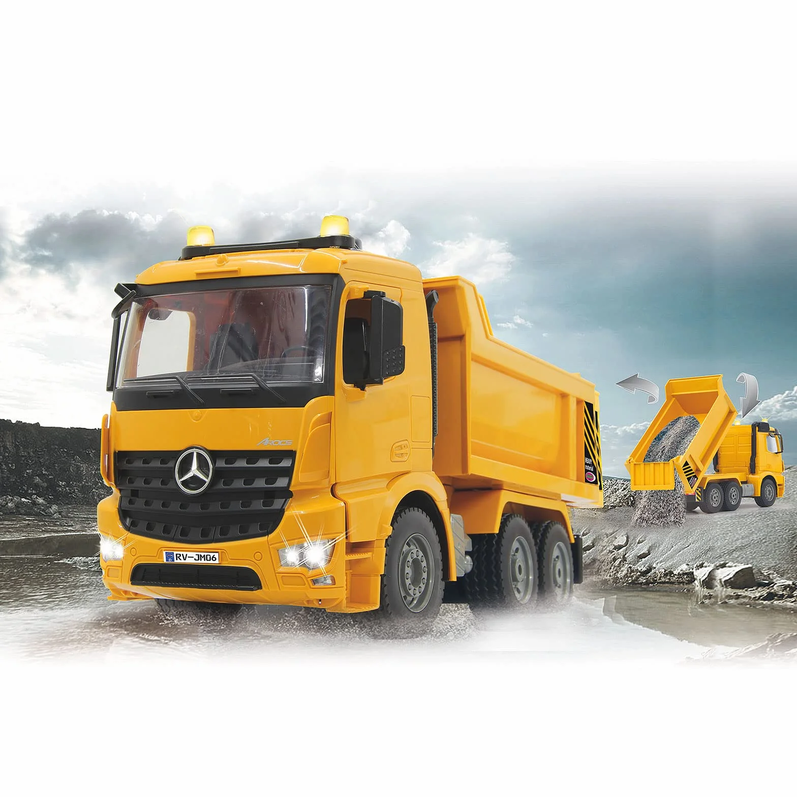 Jamara - Vagoneta basculante 1:20 Mercedes Arocs 2,4 GHz (404940)
