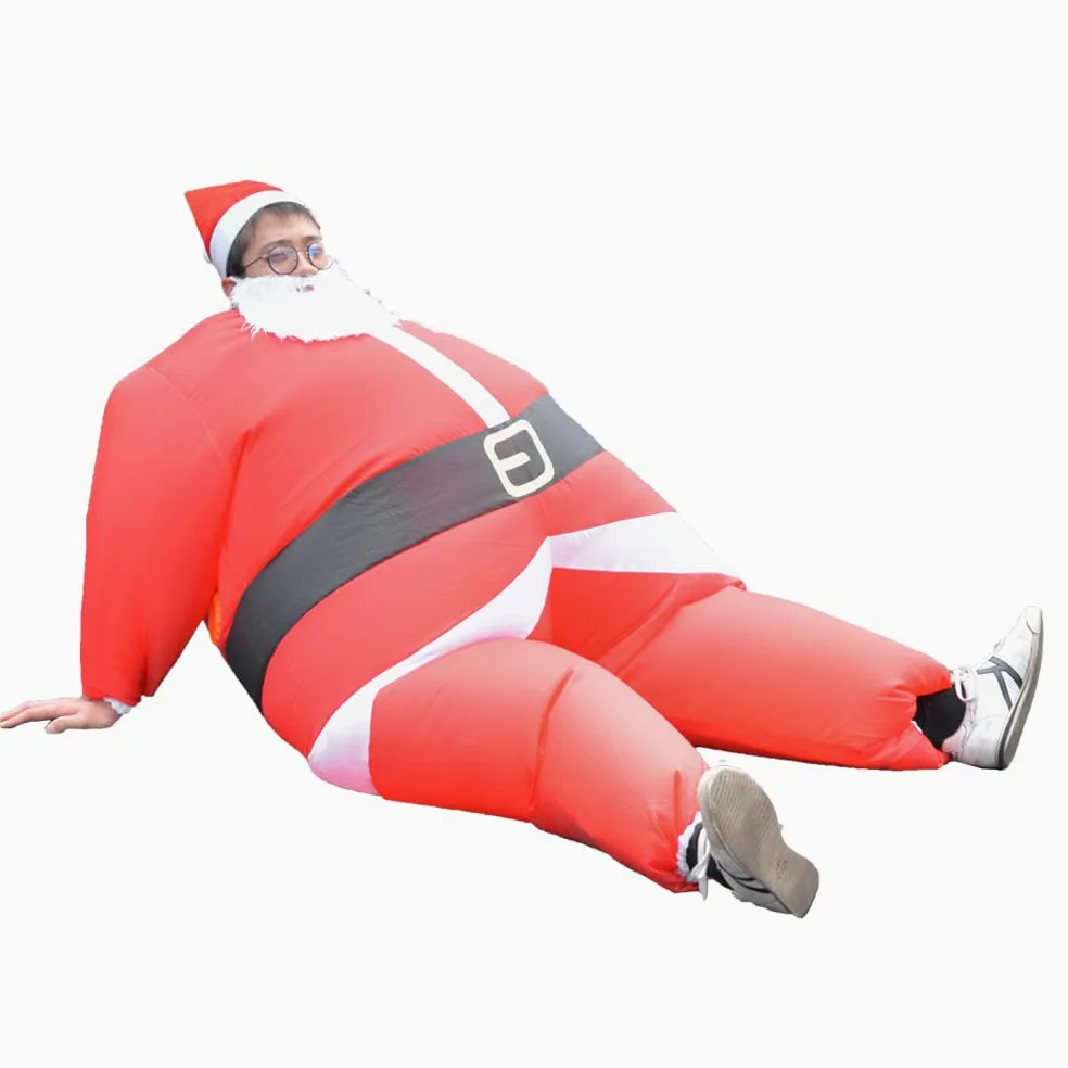 Disfraces inflables de Navidad de Papá Noel para hombres y mujeres adultos para fiestas de vacaciones y carnaval