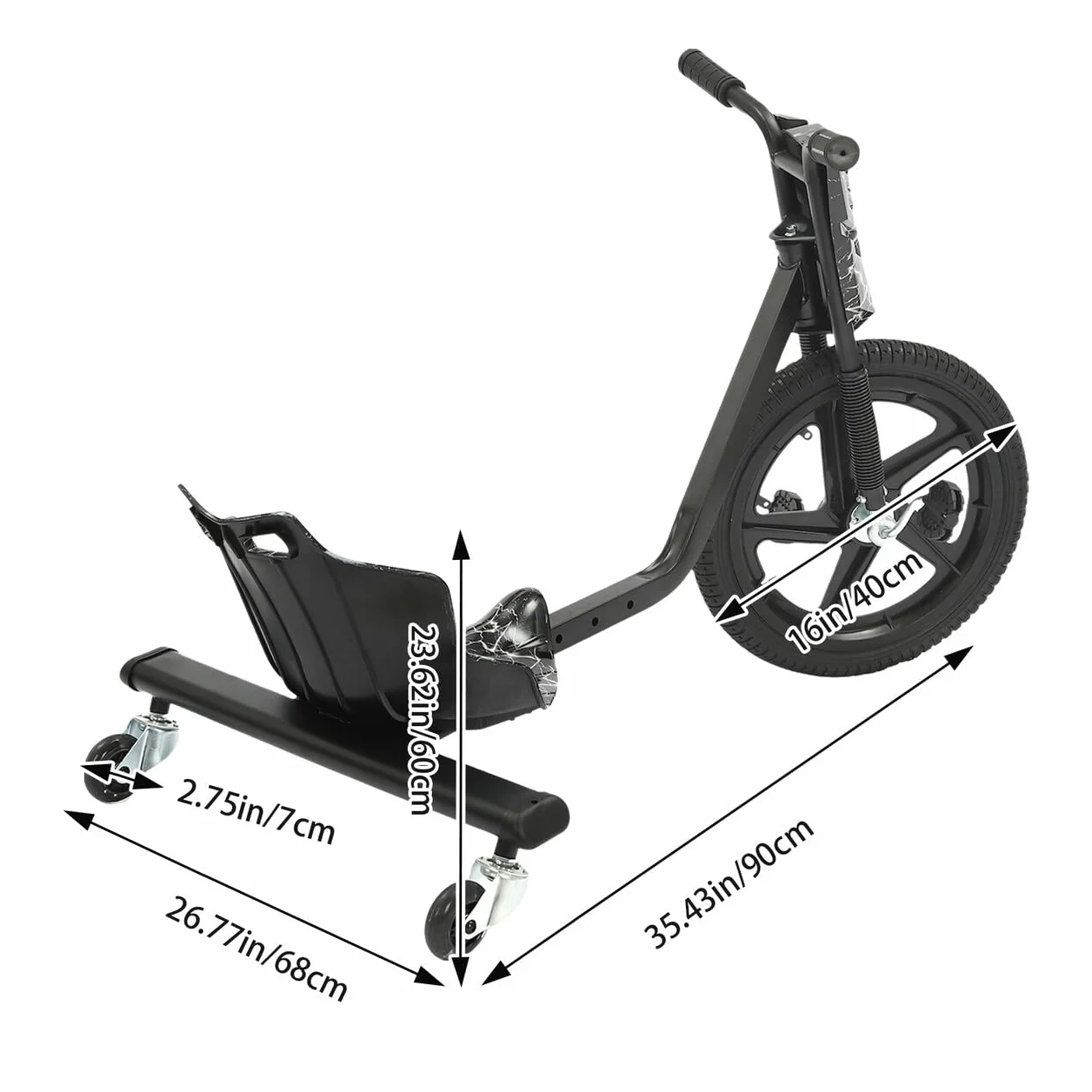 Drift Scooter Drifter Triciclo Triciclo Trike Trike para niños Bicicleta de niños Pedal Scooter de deriva Triciclos Rueda Trasera con Luz Triciclos Juguetes Rodantes Gokart 3 Ruedas Bicicleta 360
