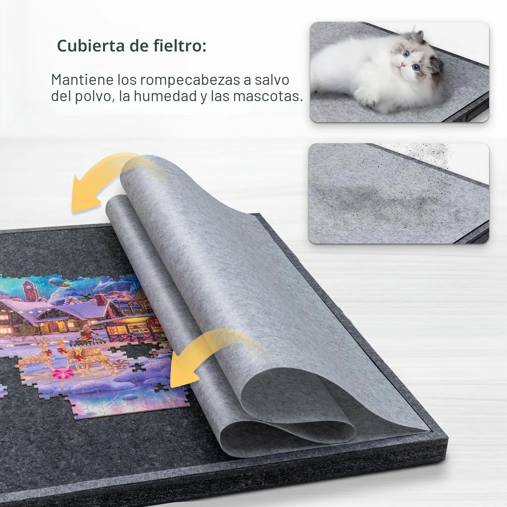 Lavievert Rompecabezas inclinable de 2000 piezas con 8 cajones coloridos y cubierta, mesa plegable con caballete integrado ajustable de 4 ángulos, mesas ligeras para adultos