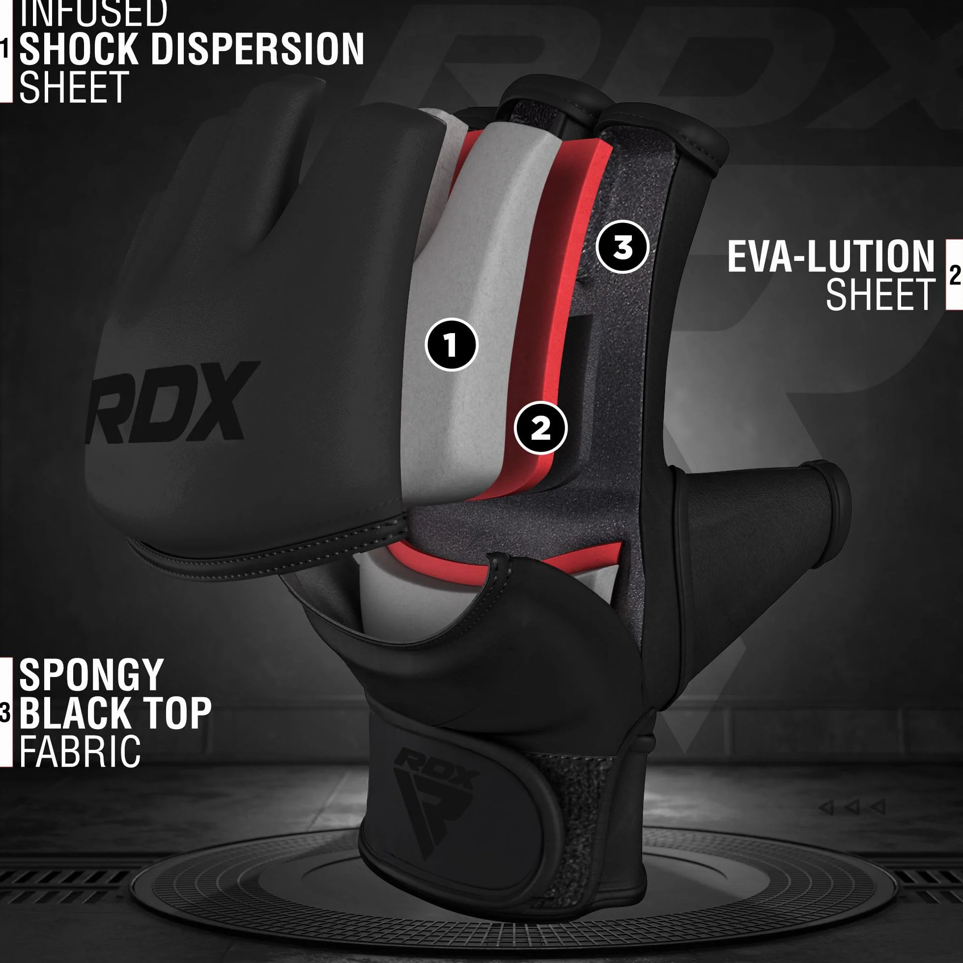 RDX Guantes MMA Cuero Maya Hide Abierto Palma Entrenamiento Sparring Kickboxing Muay Thai
