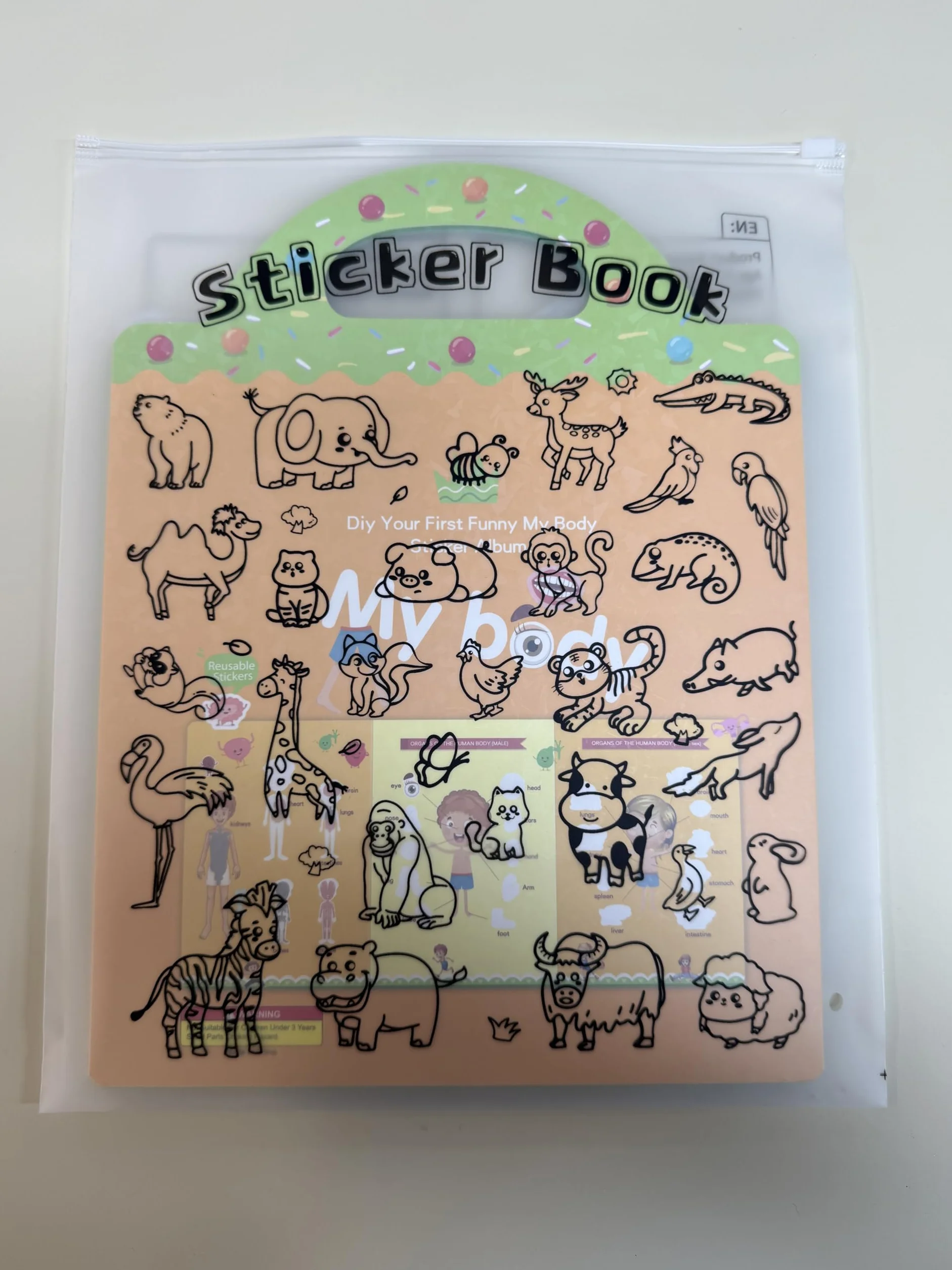 GUYUCOM Paquete de 4 libros de pegatinas reutilizables, juguetes para niños de 2, 3, 4 años, pegatinas 3D transparentes para granja de insectos oceánicos, juguete educativo, regalos de cumpleaños