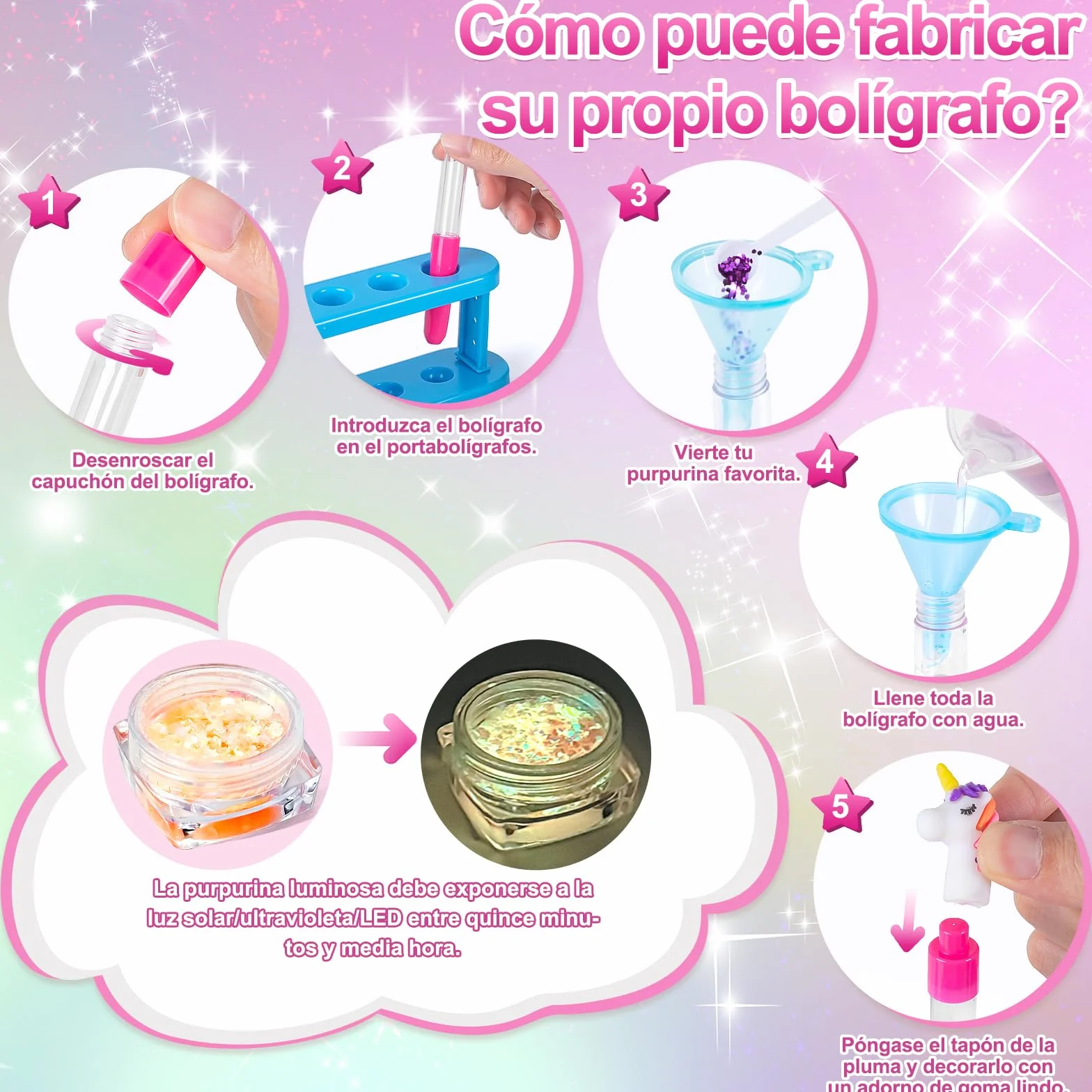 Kazzley Kit de Creación de Bolígrafos con 55+ PCS, Cree 15 Bolígrafos Personalizados, Manualidades Niños 5 6 7 8 9 10 años, Juego Creativo Infantil, Regalo Juguetes para Niños y Niñas