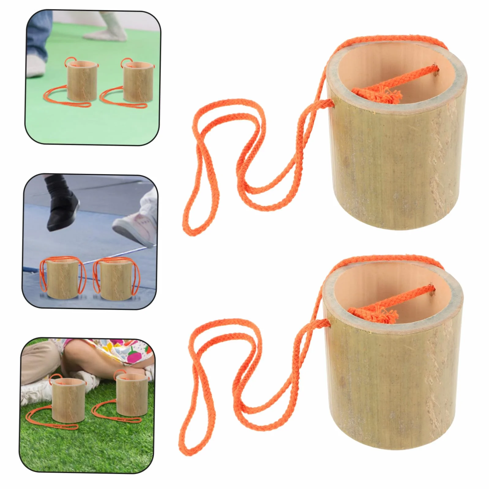 Zancos de Bambú para Entrenamiento Sensorial Tamaño Grande sin Imperfecciones, Juguete Interactivo para Niños y Adultos, Equipo de Equilibrio para Interiores y Color Aleatorio