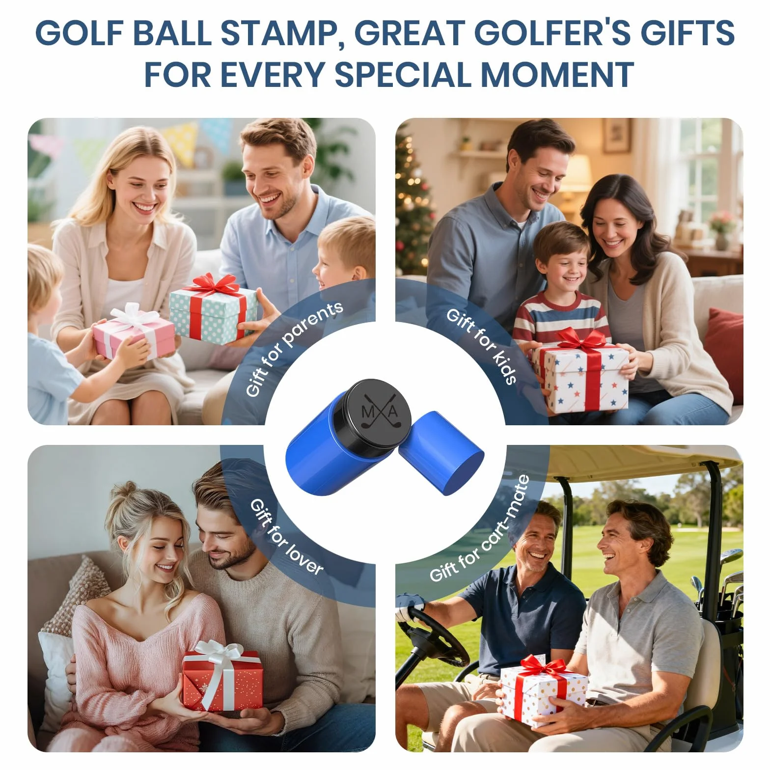 Sello personalizado de pelota de golf autoentintado marcador de monograma