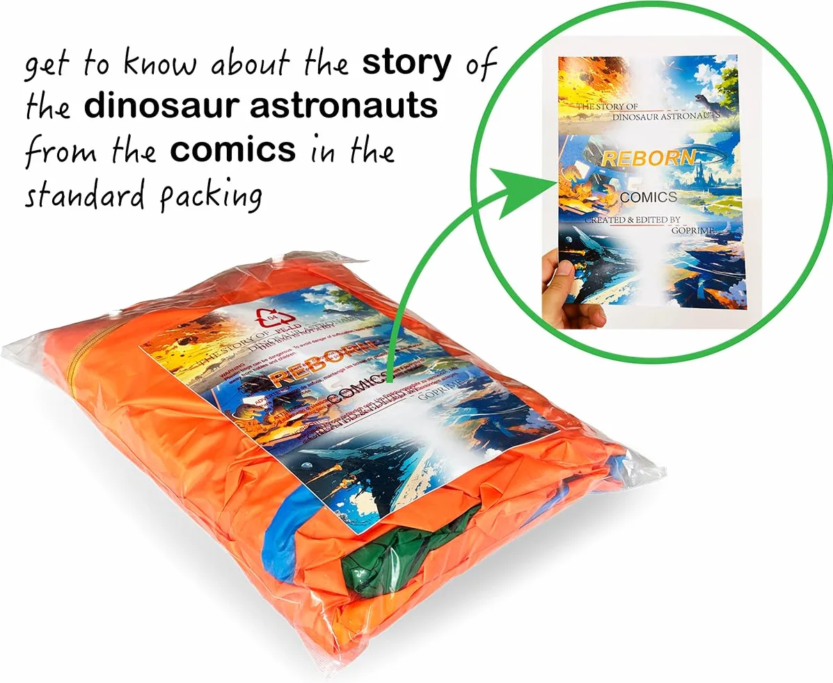 GOPRIME Disfraz inflable de astronauta de dinosaurio, traje espacial T Rex, talla para adulto