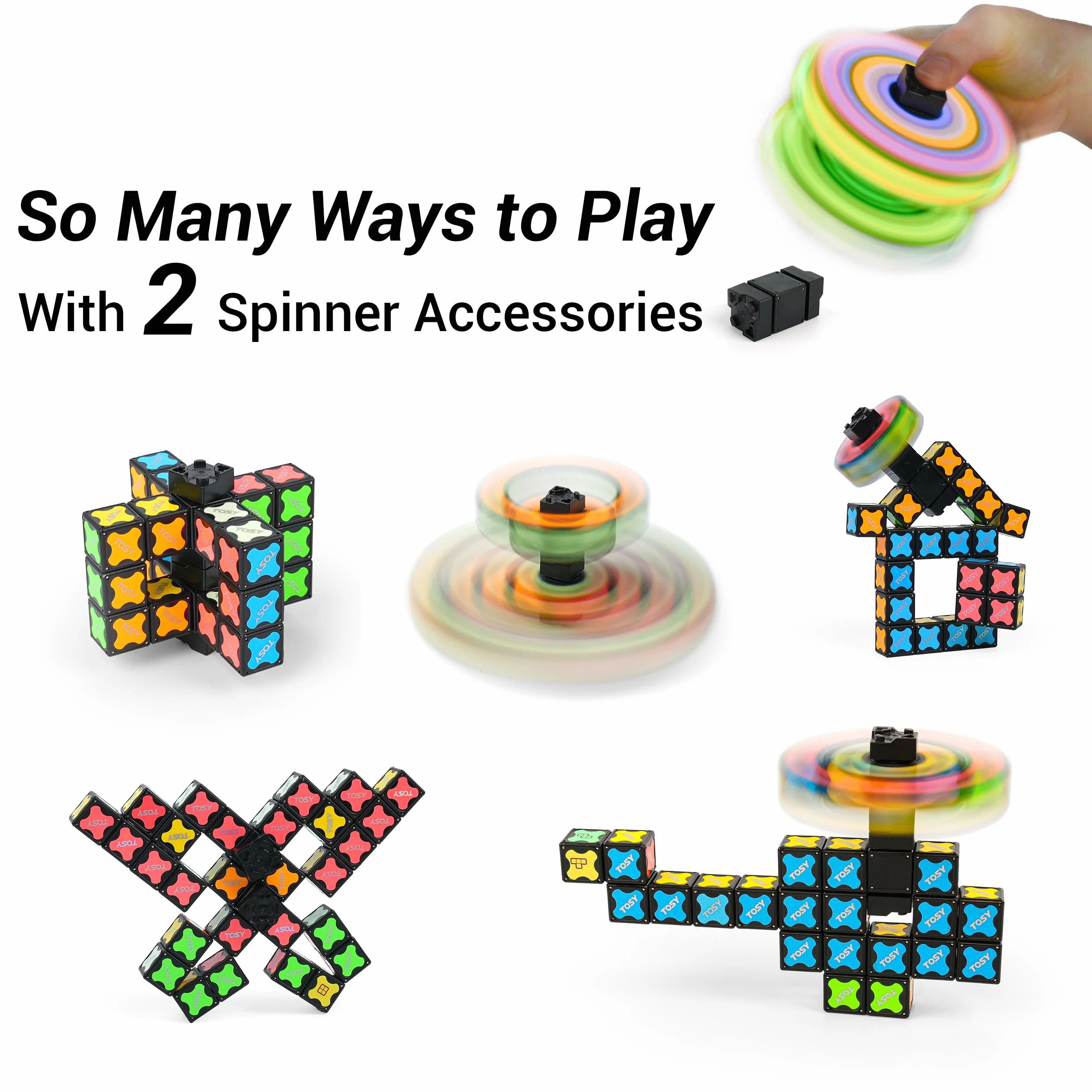 TOSY Magnet Cube 3x3 - 30 Bloques, Multiusos: Bloques de construcción creativos, Fidget Spinner transformable, Rompecabezas/Cubo Infinito, Regalo de Pascua para niños, Juguete Stem Brillante