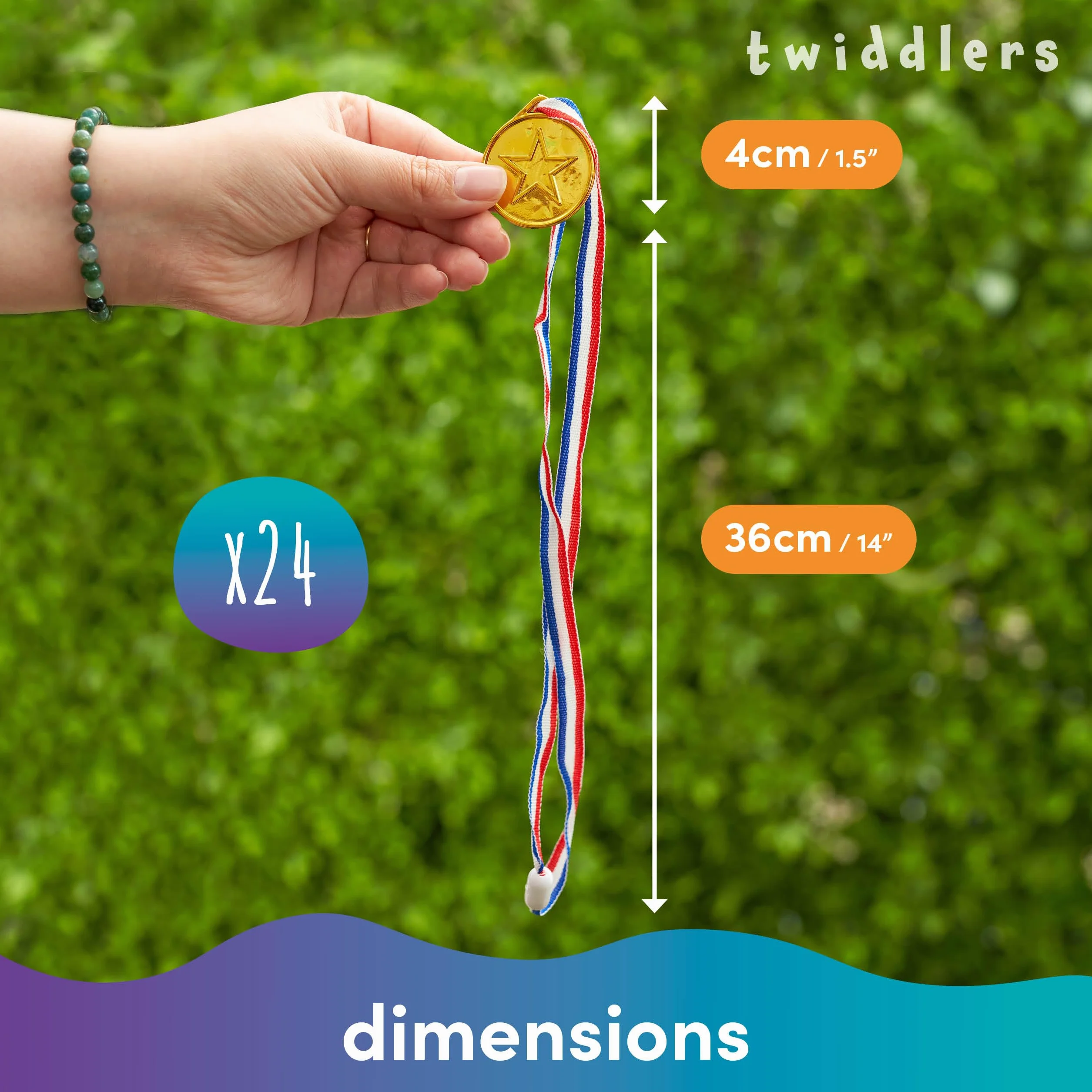 THE TWIDDLERS Set de 24 Medallas para Competiciones Escolares, Fútbol, Baile y Logros