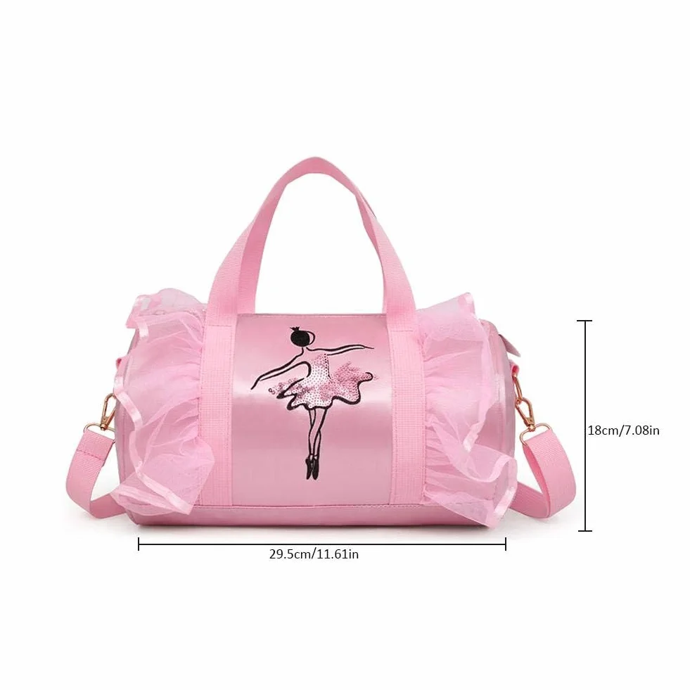 Bolso de baile de ballet para niña, bolso de mano, rosa