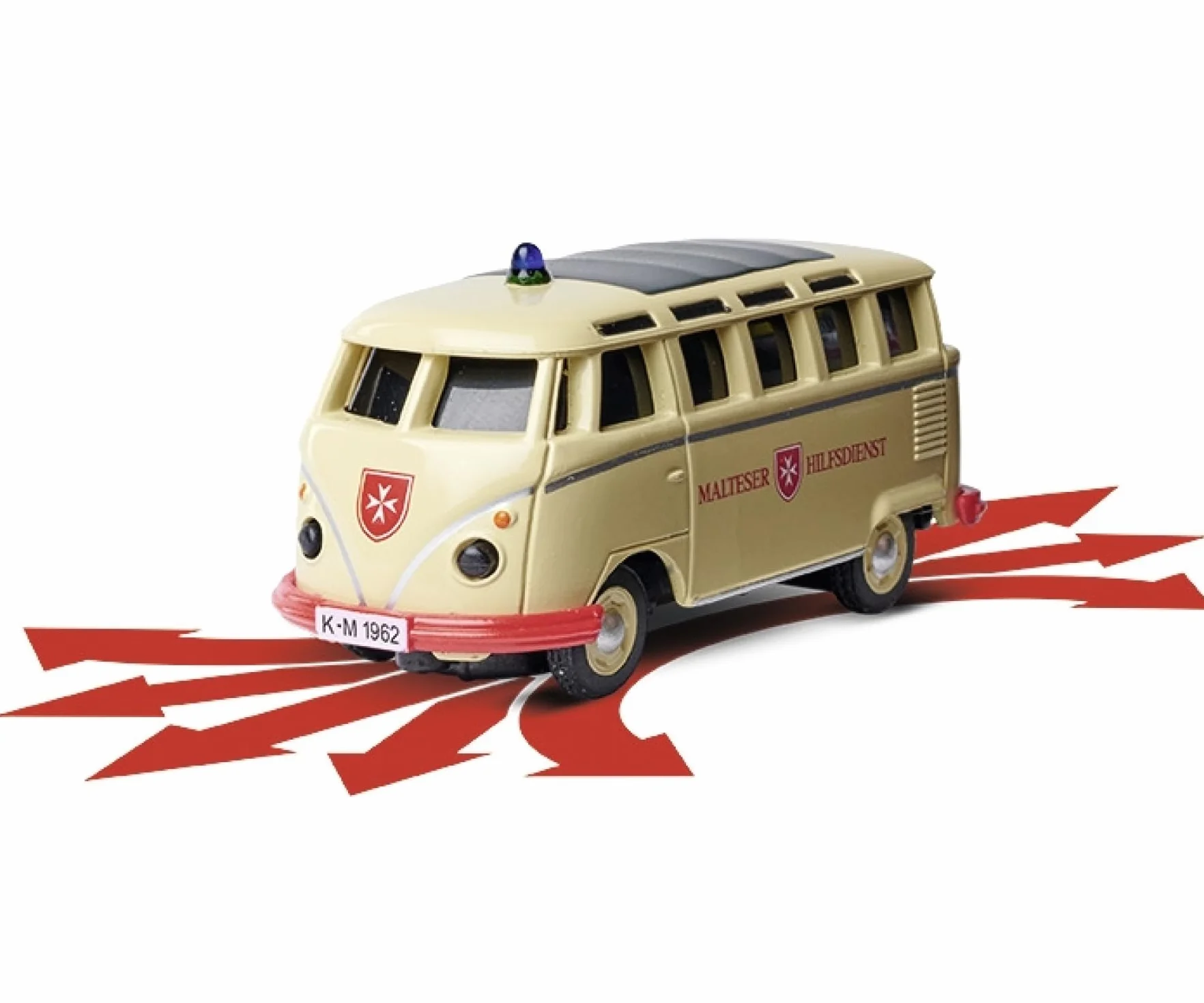 Carson 500504152 1:87 VW T1 Police+ Maltese Combo 2,4GHz LCD - modelo listo para conducir, mando a distancia de 2,4 GHz con conexión de carga, incl. 4 pilas AAAA de emisor, con iluminación LED, manual