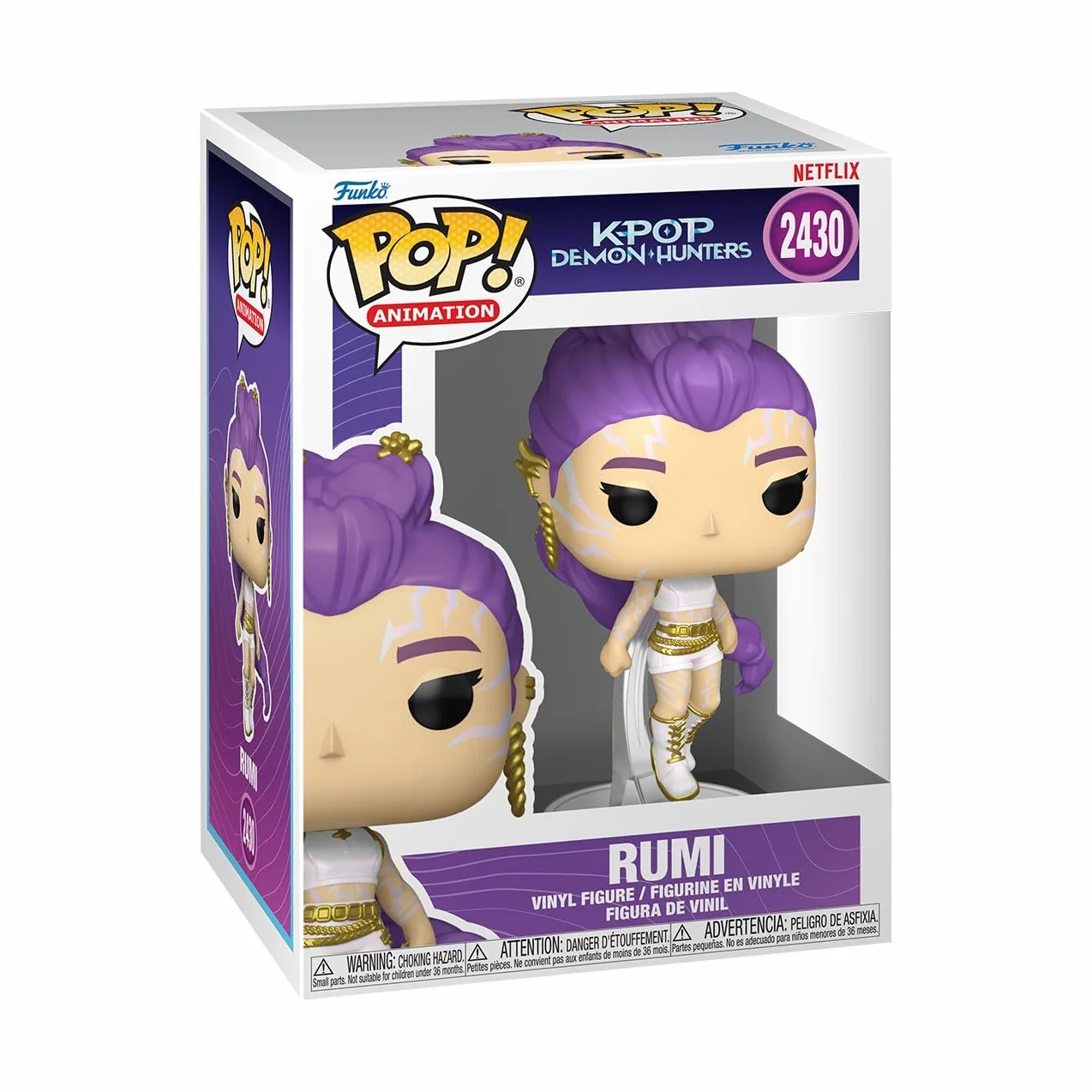Funko POP! Animation: Netflix - KPOP Demon Hunters - Rumi - 1 in 6 chance of receiving the rare Chase variant (Glow in the Dark) - Los estilos varían - Figura de vinilo coleccionable