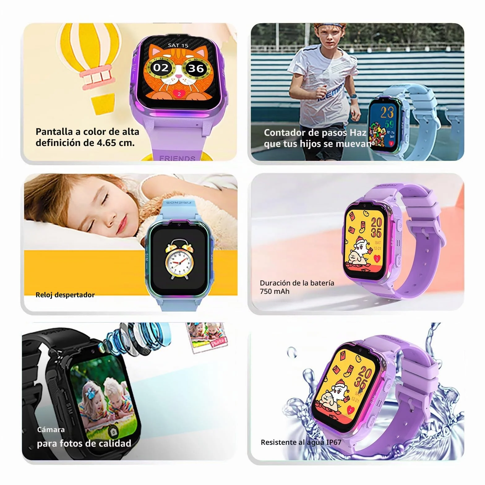 Reloj Inteligente Niño 4G GPS Videollamada Smartwatch Infantil Llamadas SOS WiFi Cámara Negro