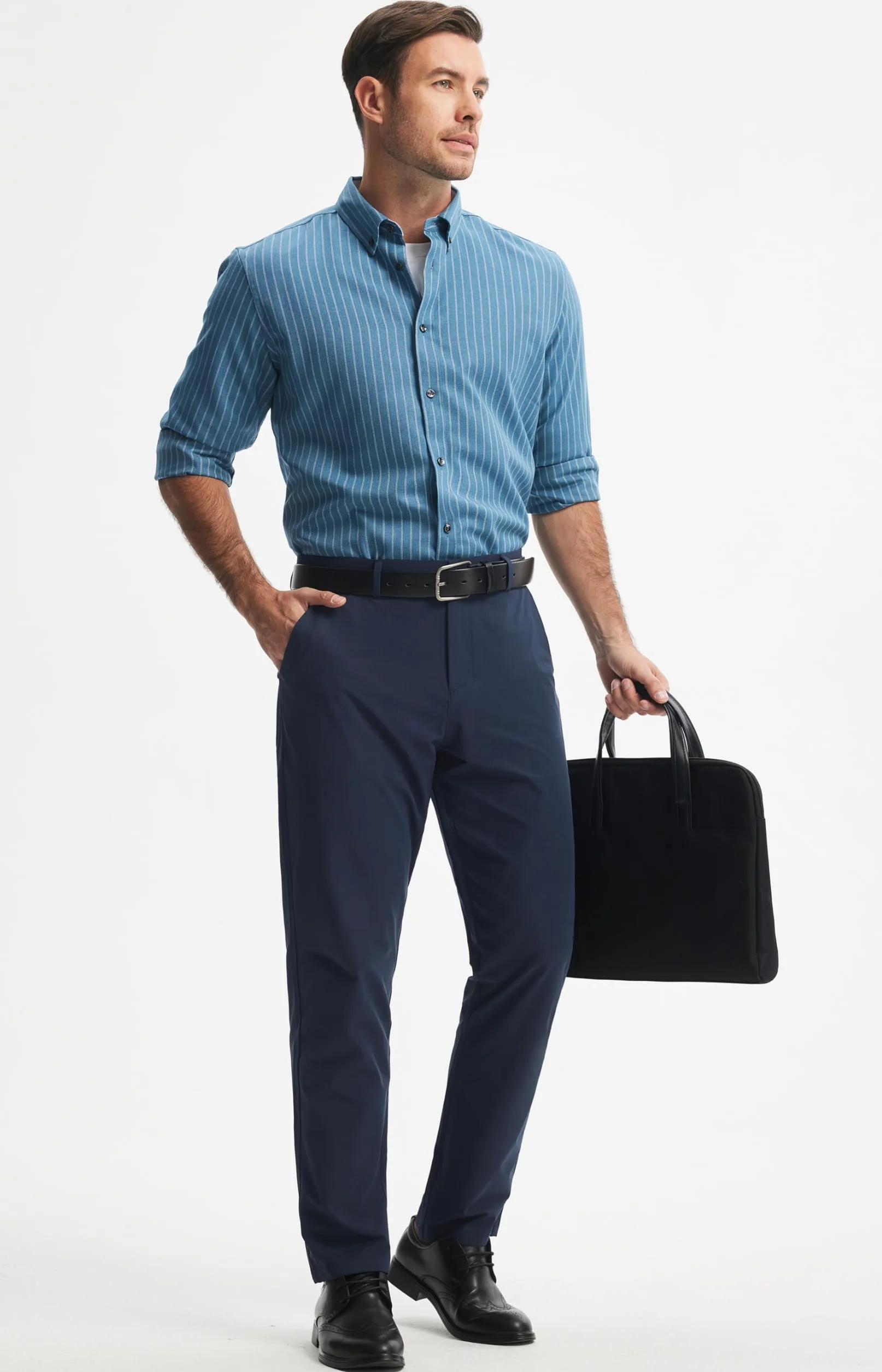 Libin Pantalón de Golf Hombre Elástico Slim Fit Ligeros Deporte Senderismo con Bolsillos