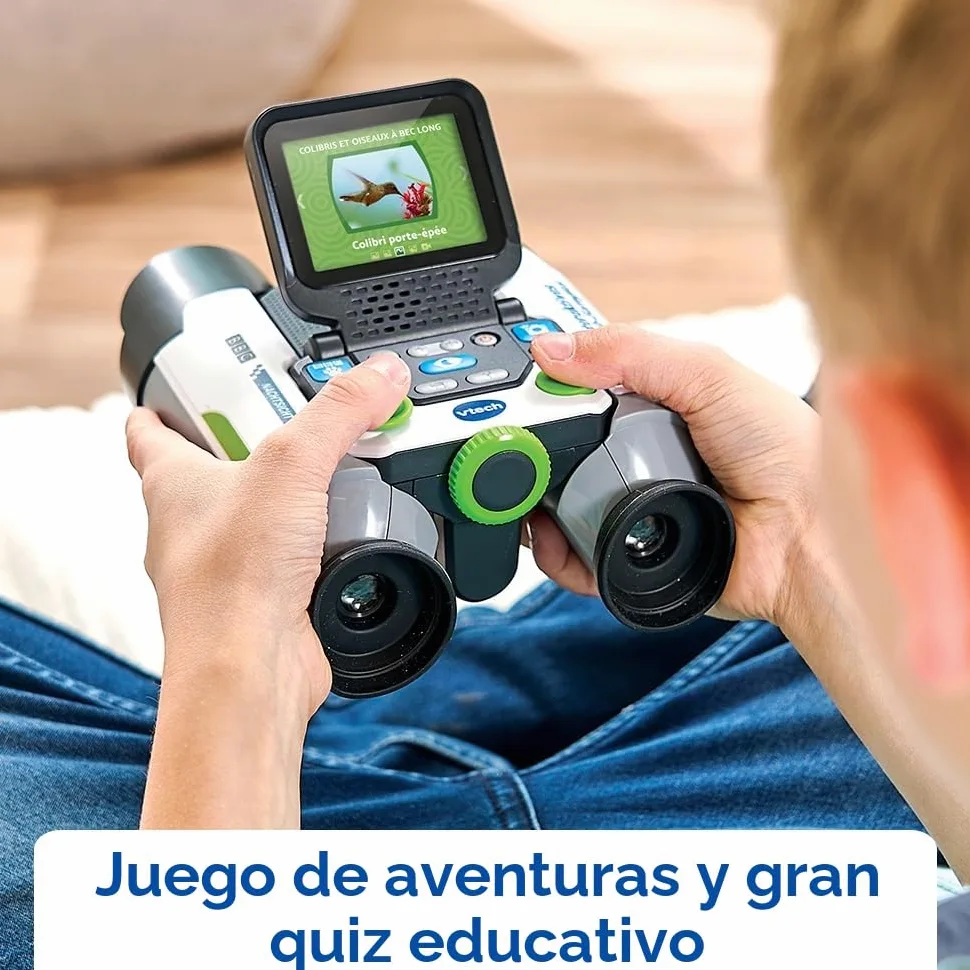 VTech Genius XL - Prismáticos de vídeo interactivos, binoculares Infantiles de 10 x 21 con Pantalla a Color, Fotos y Videos de la BBC, Juguete científico Educativo, Regalo para niños a Partir de 5