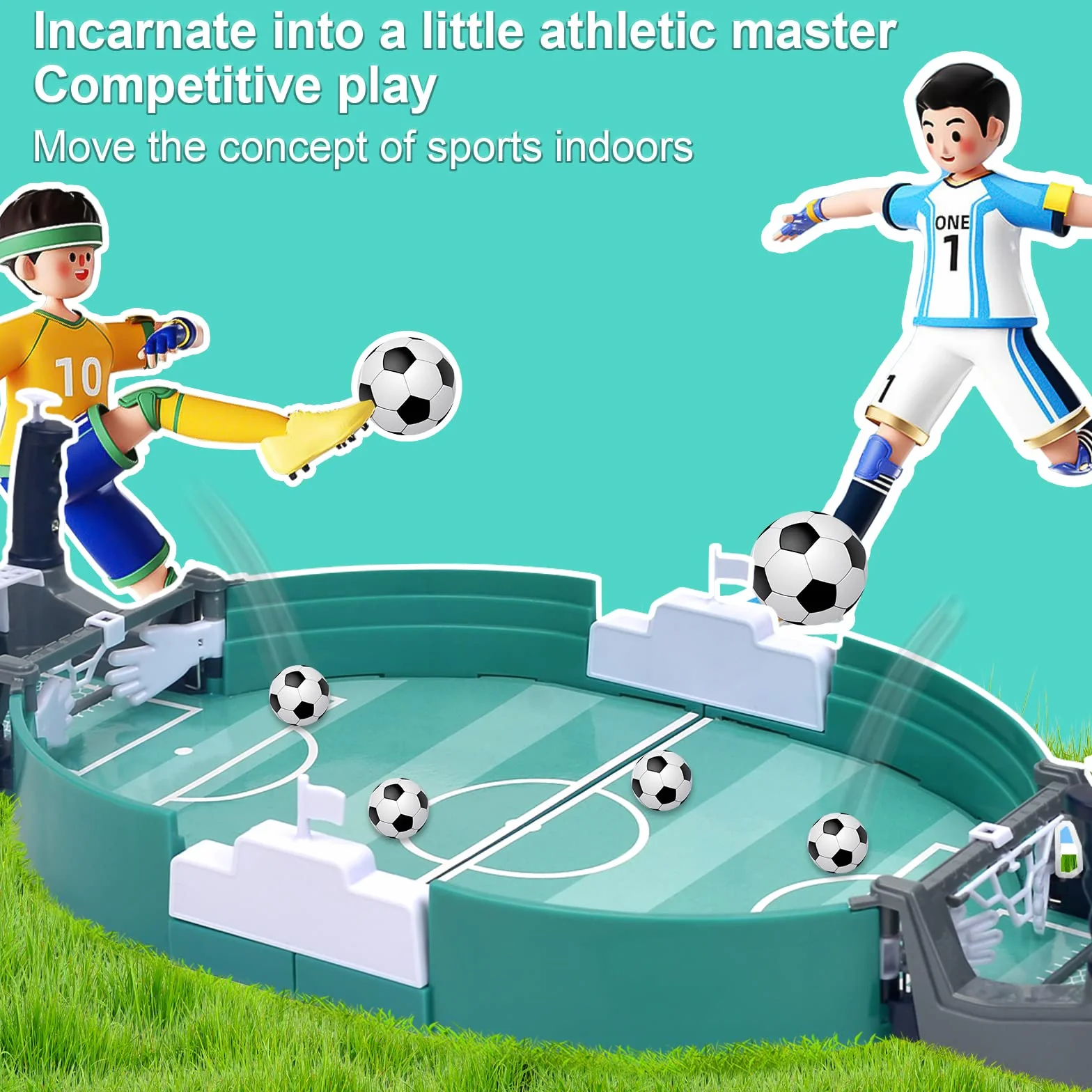 Vibbang Futbolines para Niños, Mini Futbolin Juegos de Futbol con 6 Futbol, Juego de Mesa de Fútbol, Mini Juego de Futbolín de Fiesta, Juegos Familiares, Interactivos para Padres e Hijos