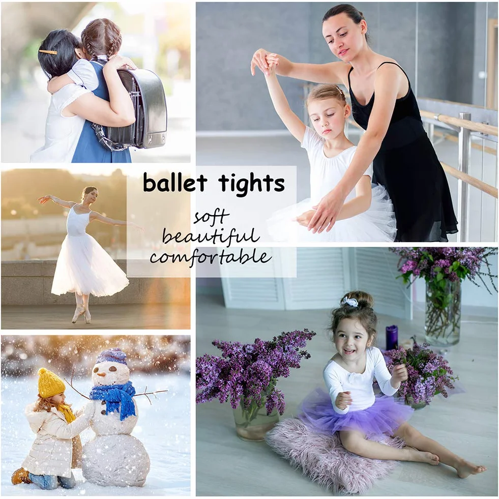 Soudittur Medias de Ballet Danza 90 DEN para Niñas y Mujer Rosa Blanco Negro
