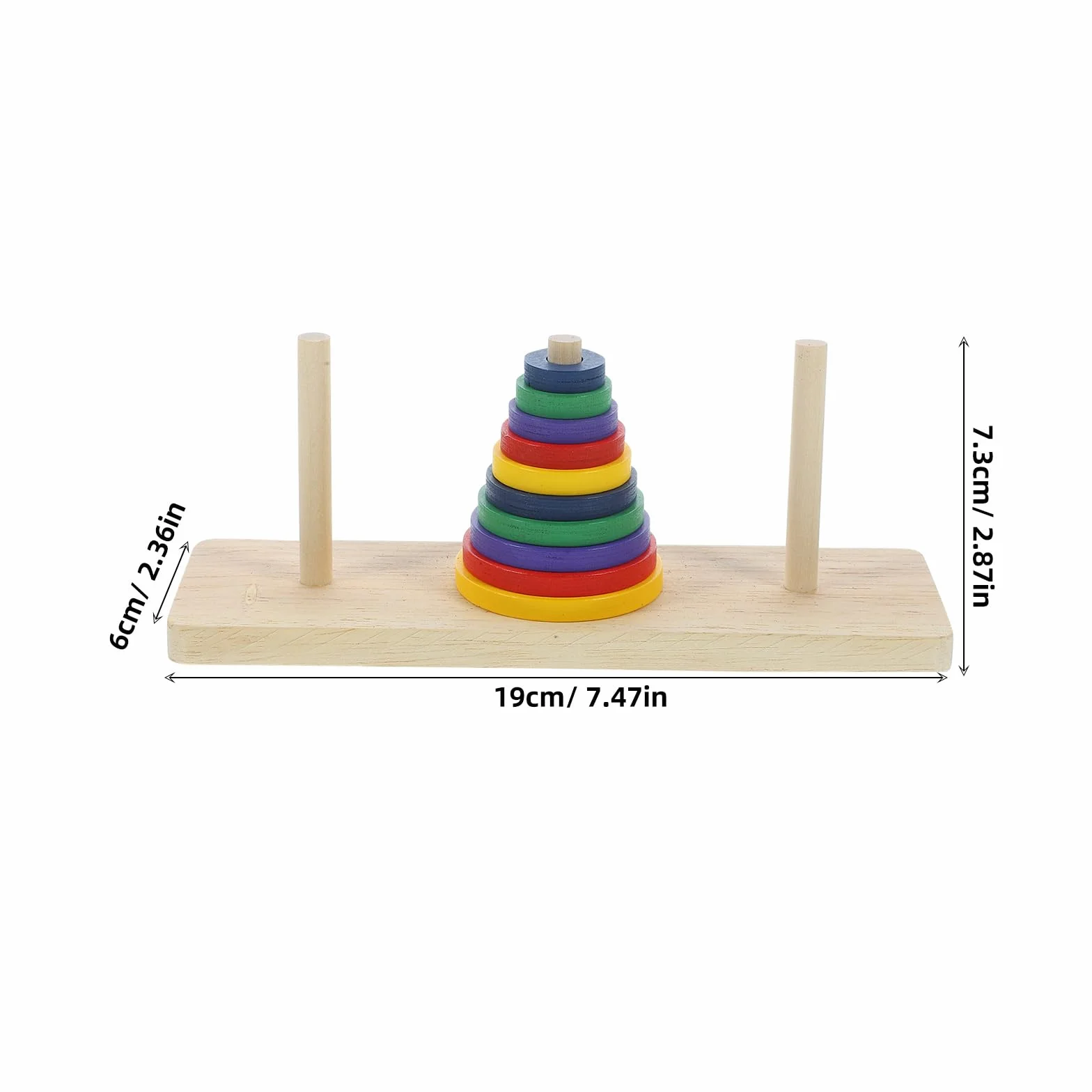 BESTonZON Hanoi de Madera de la Torre niños a Partir de 12 Juguetes de Madera para Hanoi Alto de la Torre Rompecabezas desbloquear Juguetes Lu-Ban Rompecabezas Bola Intelectual pequeña