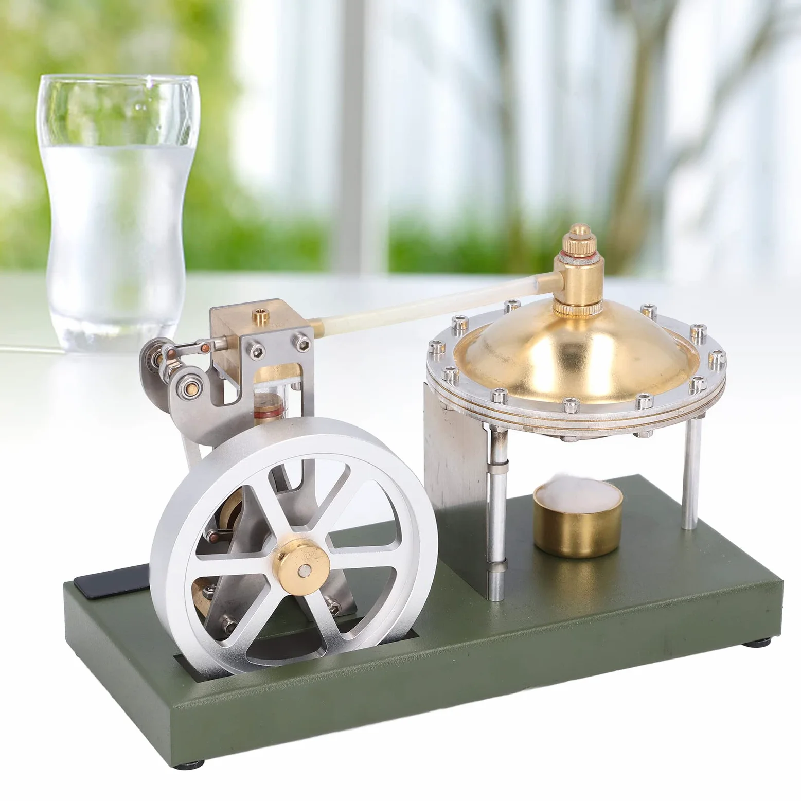 Modelo de Motor de Vapor con Diseño de Volante De Inercia, Mini Generador Doble para Educación y Decoración