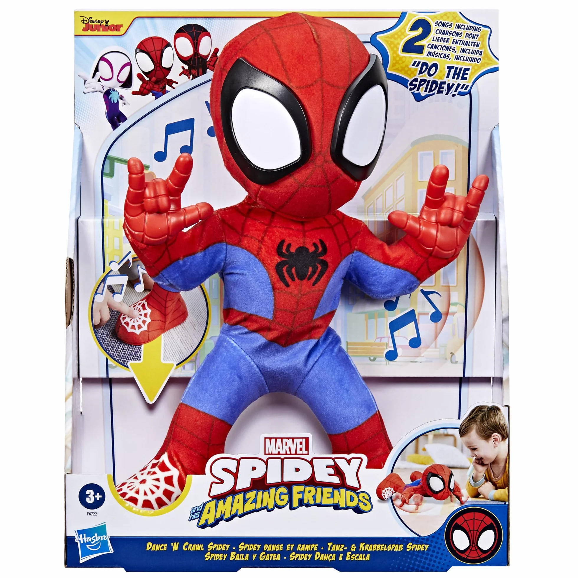 SPIDEY AND HIS AMAZING FRIENDS Marvel Spidey Baila y Gatea - Juguete Peluche Interactivo