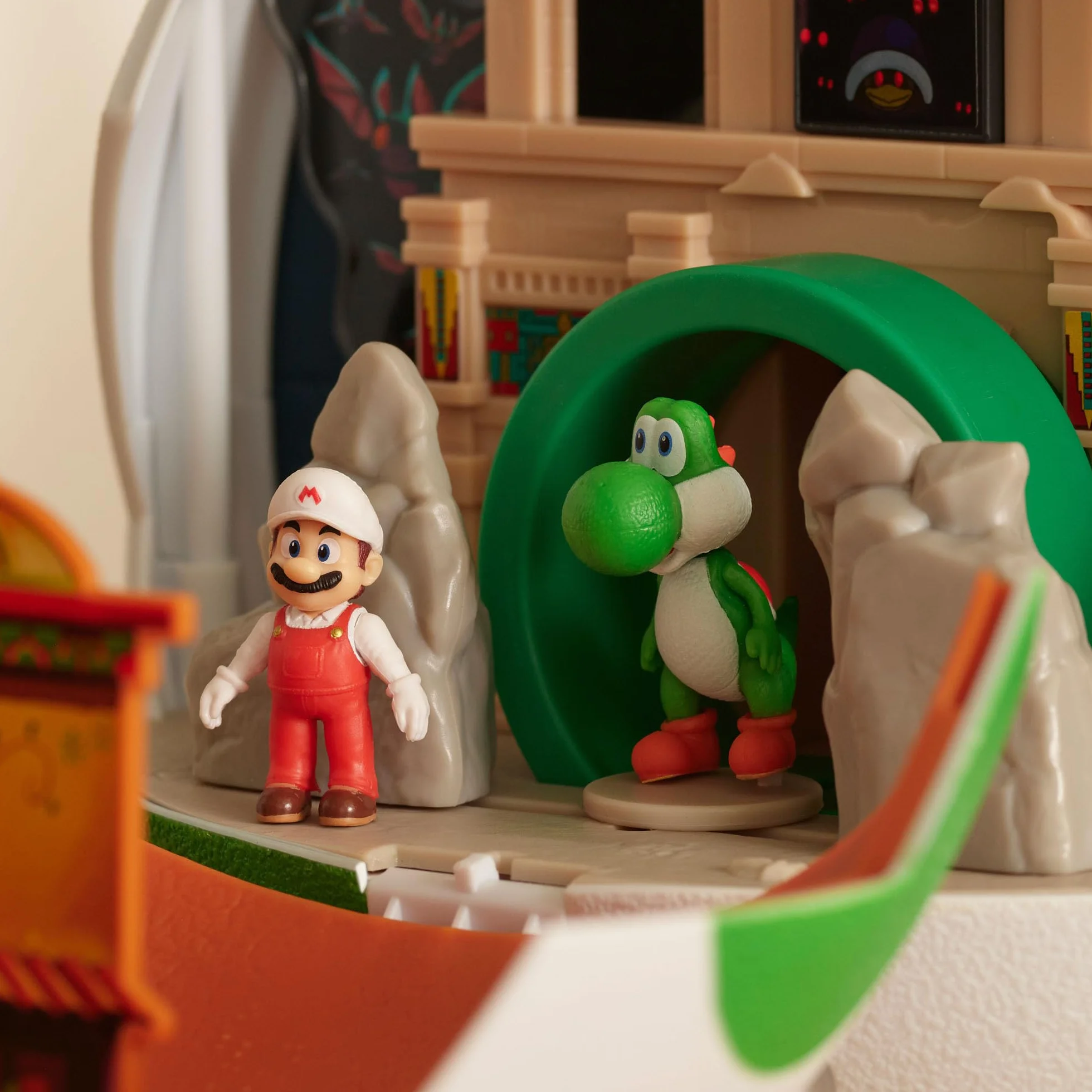 El Set de Juego Huevo de Yoshi de la película Super Mario Galaxy con Minifiguras de 3,8 cm, con Licencia Oficial de Jakks Pacific, Incluye Figuras de 4 cm y Mario de Fuego Exclusivo