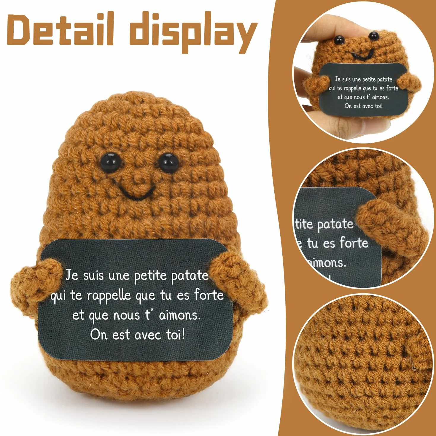 Aurasky Patata Positiva Francesa, Muñecos de Patata con Tarjeta Positiva