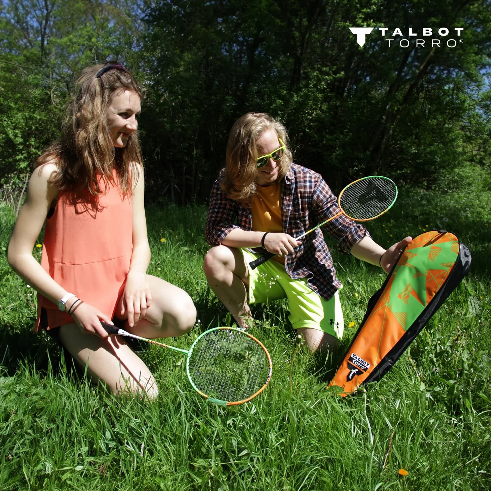 Talbot Torro Set de Badminton 2 Raquetas 2 Volantes Bolso
