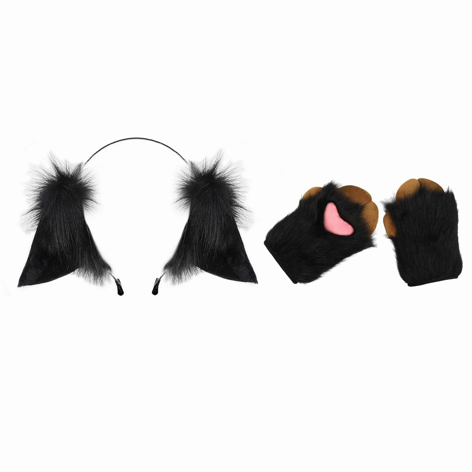 Disfraz de animal de Halloween, diadema de orejas de animales, guante de peluche, accesorio para disfraz de oveja, accesorio para niñas, Halloween, cosplay, diadema con orejas de oveja