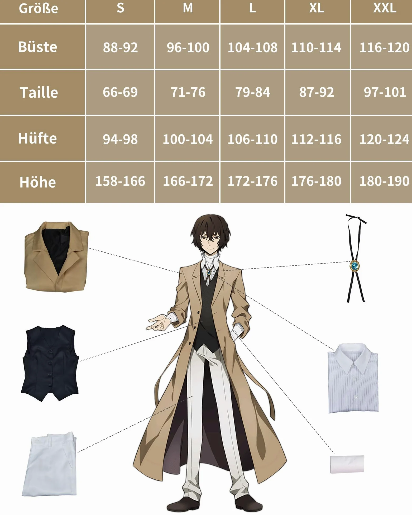 Bungo Stray Dogs Cosplay Dazai Osamu Cosplay Anime Cosplay Dazai Osamu Disfraz Carnaval Disfraz Bungo Stray Dogs Disfraces para todos los personajes