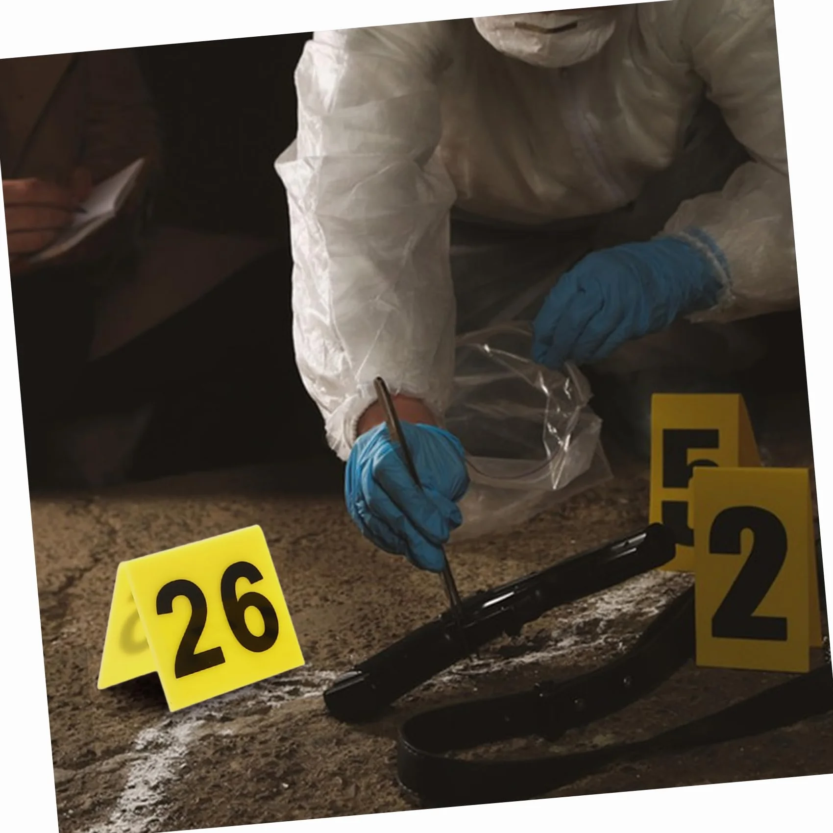 10piezas Marcadores De Evidencia Acrílicos para Escena del Crimen Números Triangulares Señalización para Mesa Resistente y Práctica Decoración Temática para Fiestas