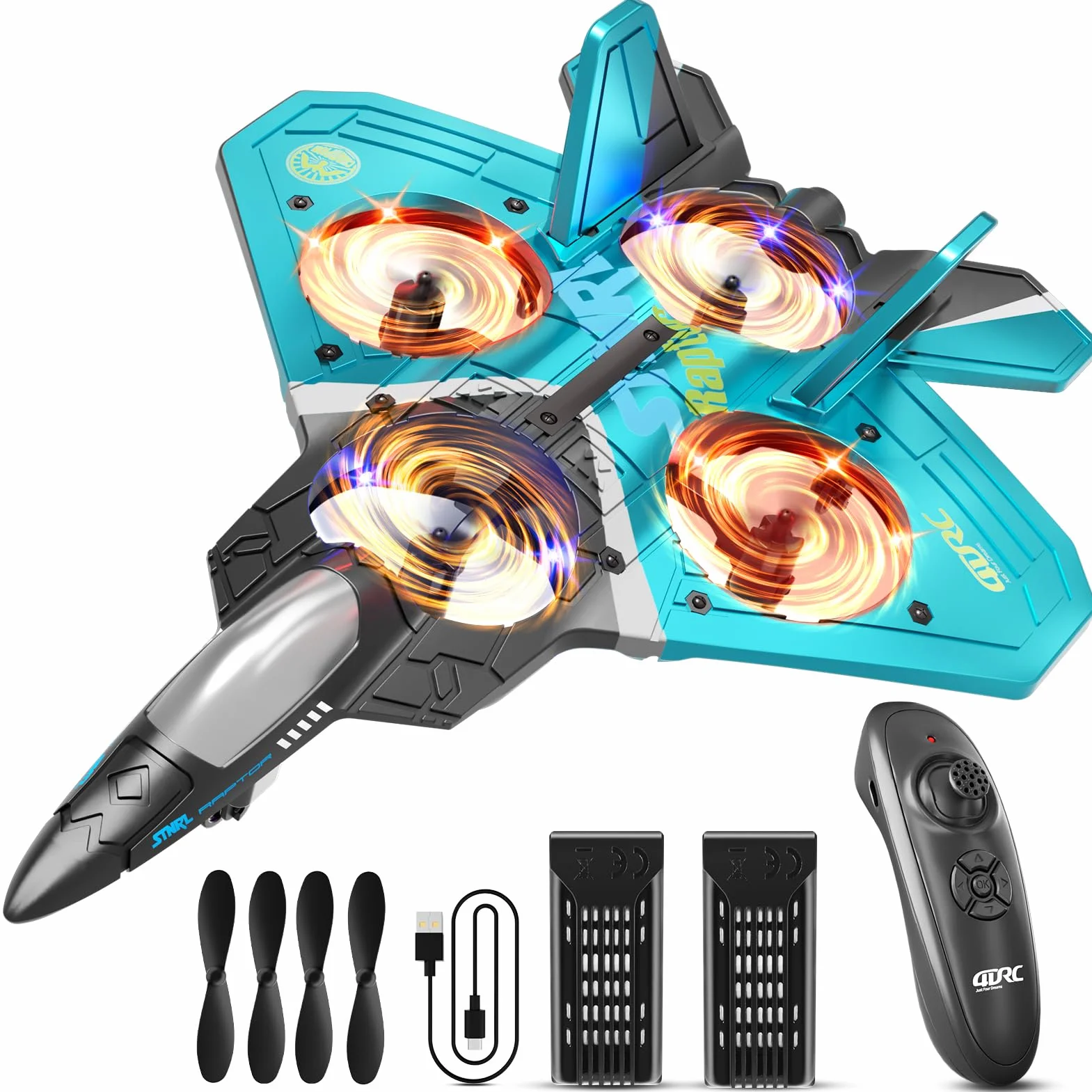 4DRC Avión teledirigido con Control Remoto, 6 Canales, 2,4 GHz, avión de Control Remoto para Principiantes, Avión RC para Adultos y niños, Simple y Listo para Volar