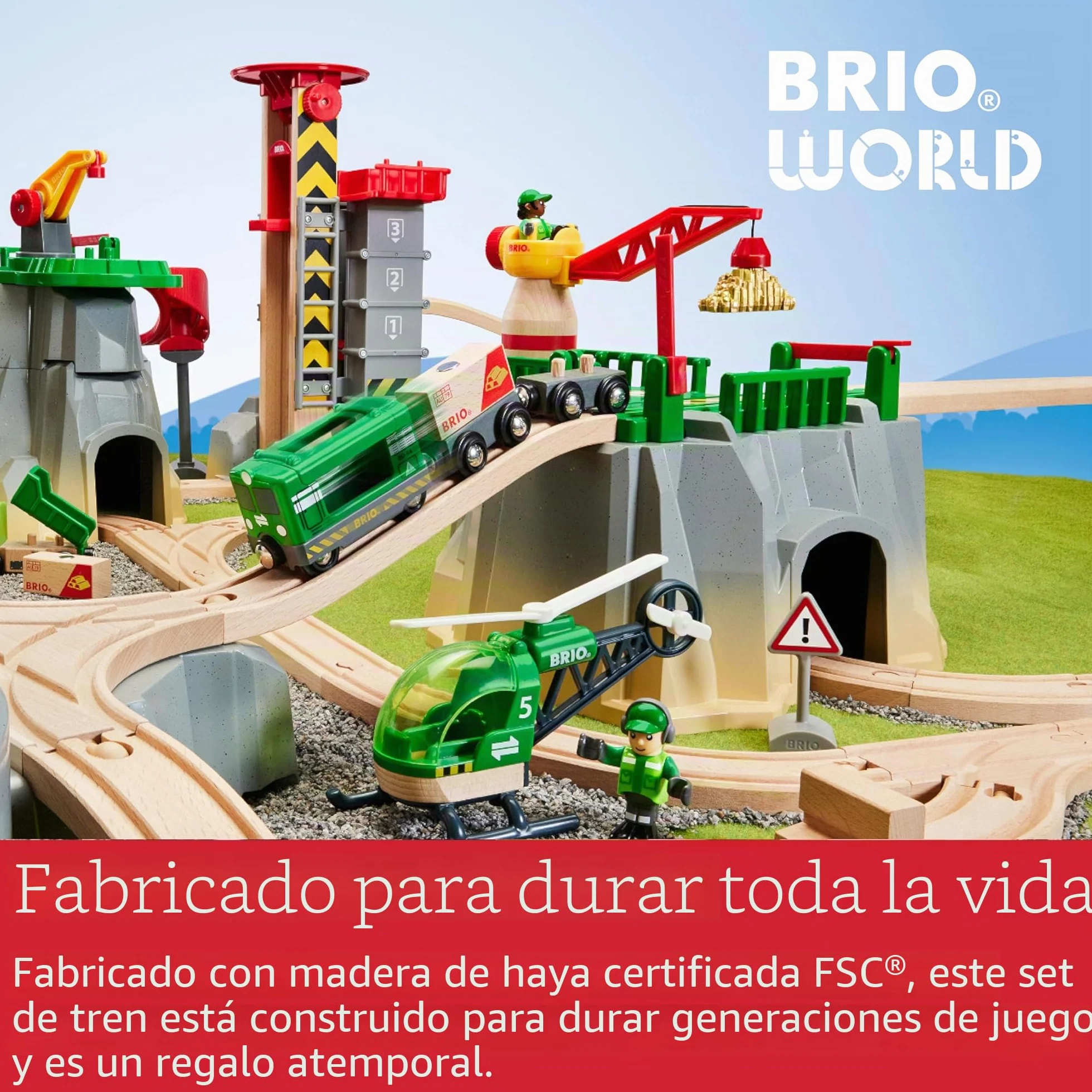 BRIO World Set de Carga de montaña, Circuito de Tren, 49 Piezas