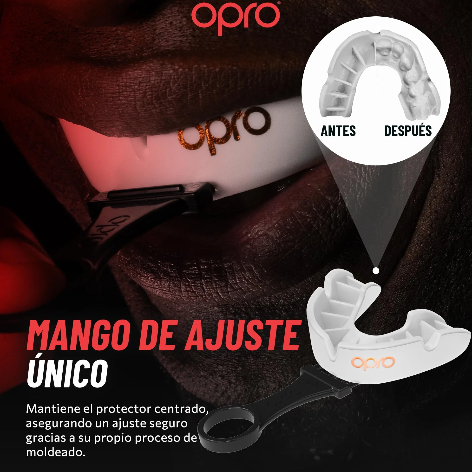 OPRO Protector bucal deportivo Bronze Level para adultos y niños con estuche y dispositivo de ajuste