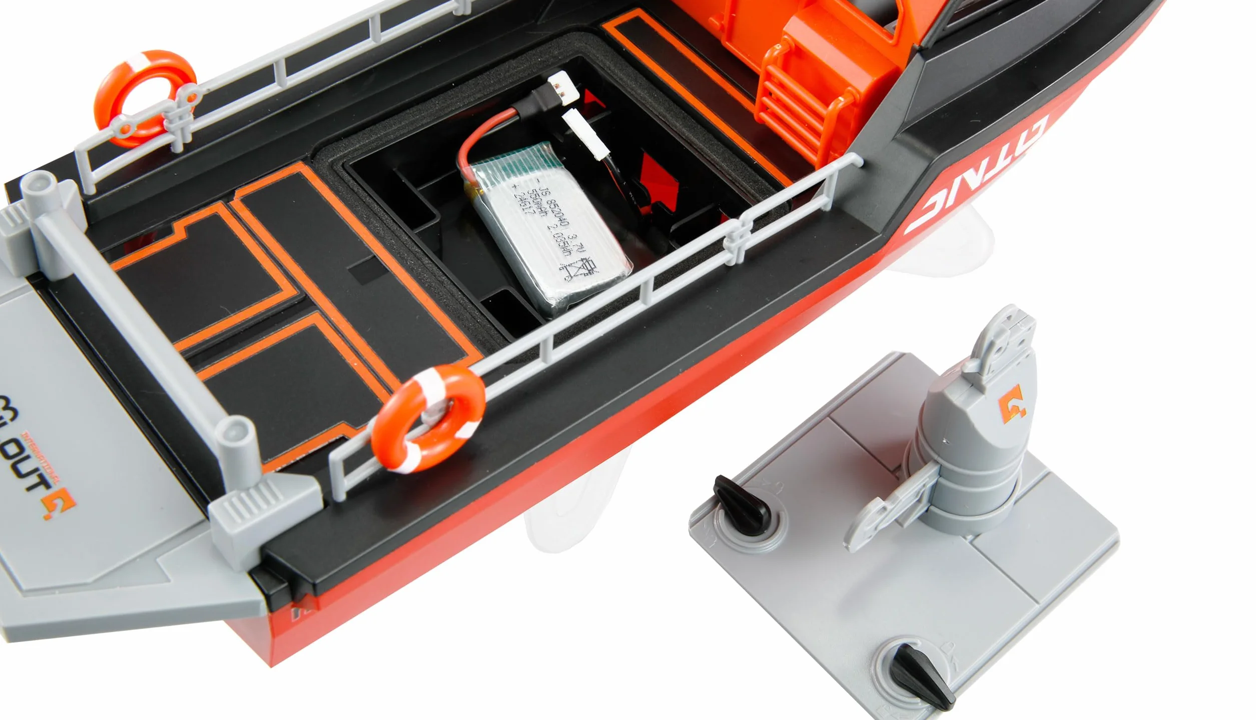 Amewi Barco Salvavidas RC sin escobillas, 320 mm, RTR Rojo/Negro, teledirigido, niño a Partir de 8 años