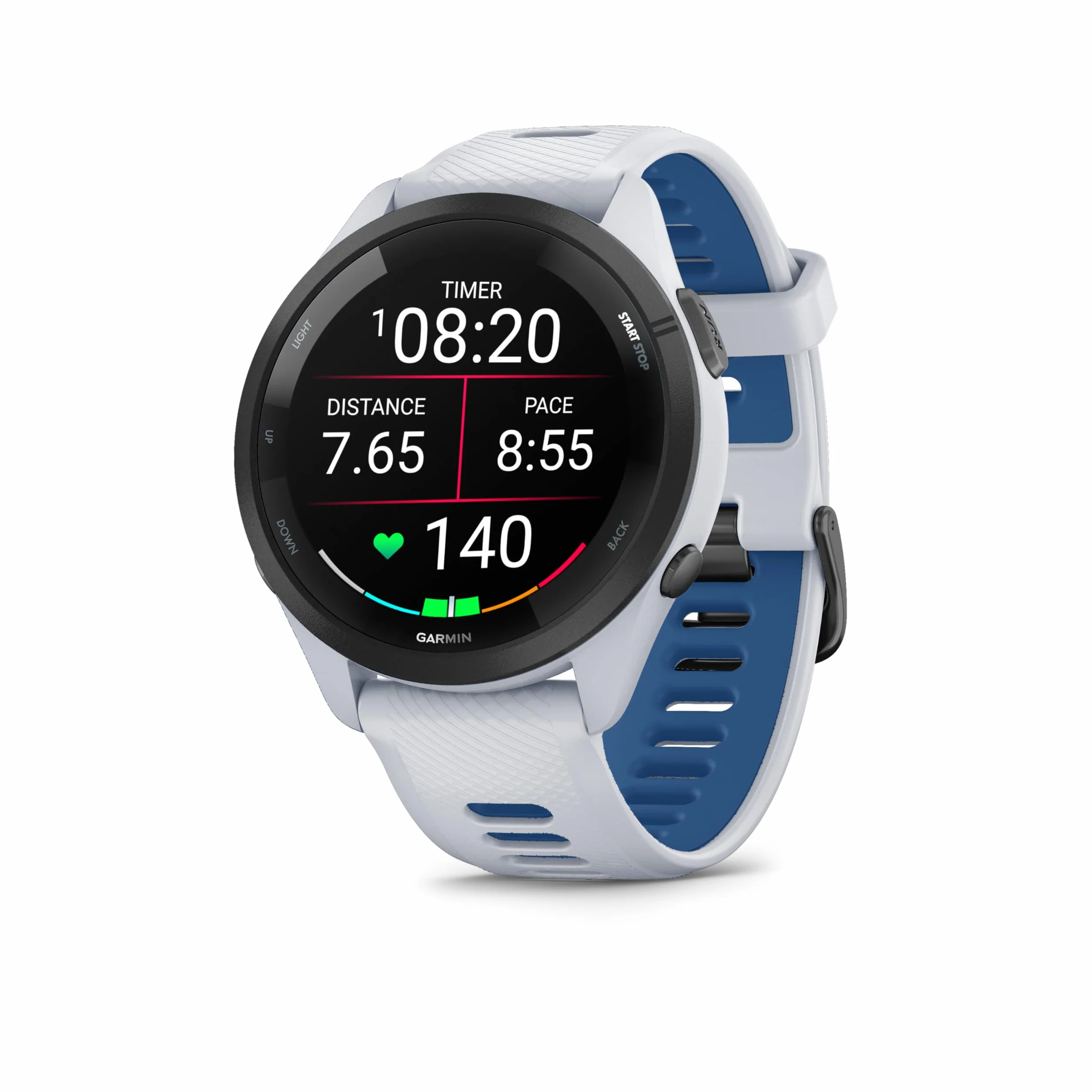 Garmin Forerunner 265 Reloj Inteligente para Correr con GPS, Pantalla Táctil AMOLED, Autonomía 13 Días, Blanco