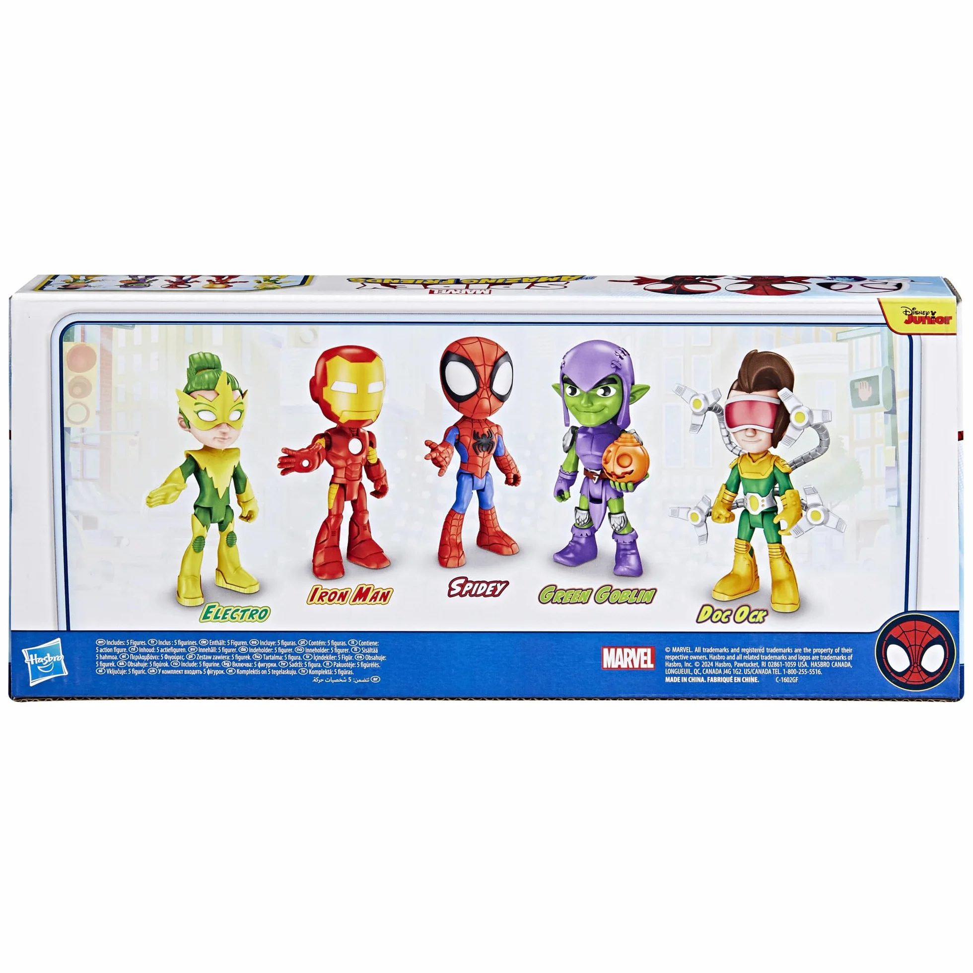 Hasbro Spidey and His Amazing Friends Pack de Amigos y Enemigos, 5 Figuras de Acción de 10 cm, Juguete de Superhéroes para Niños de 3 Años o Más
